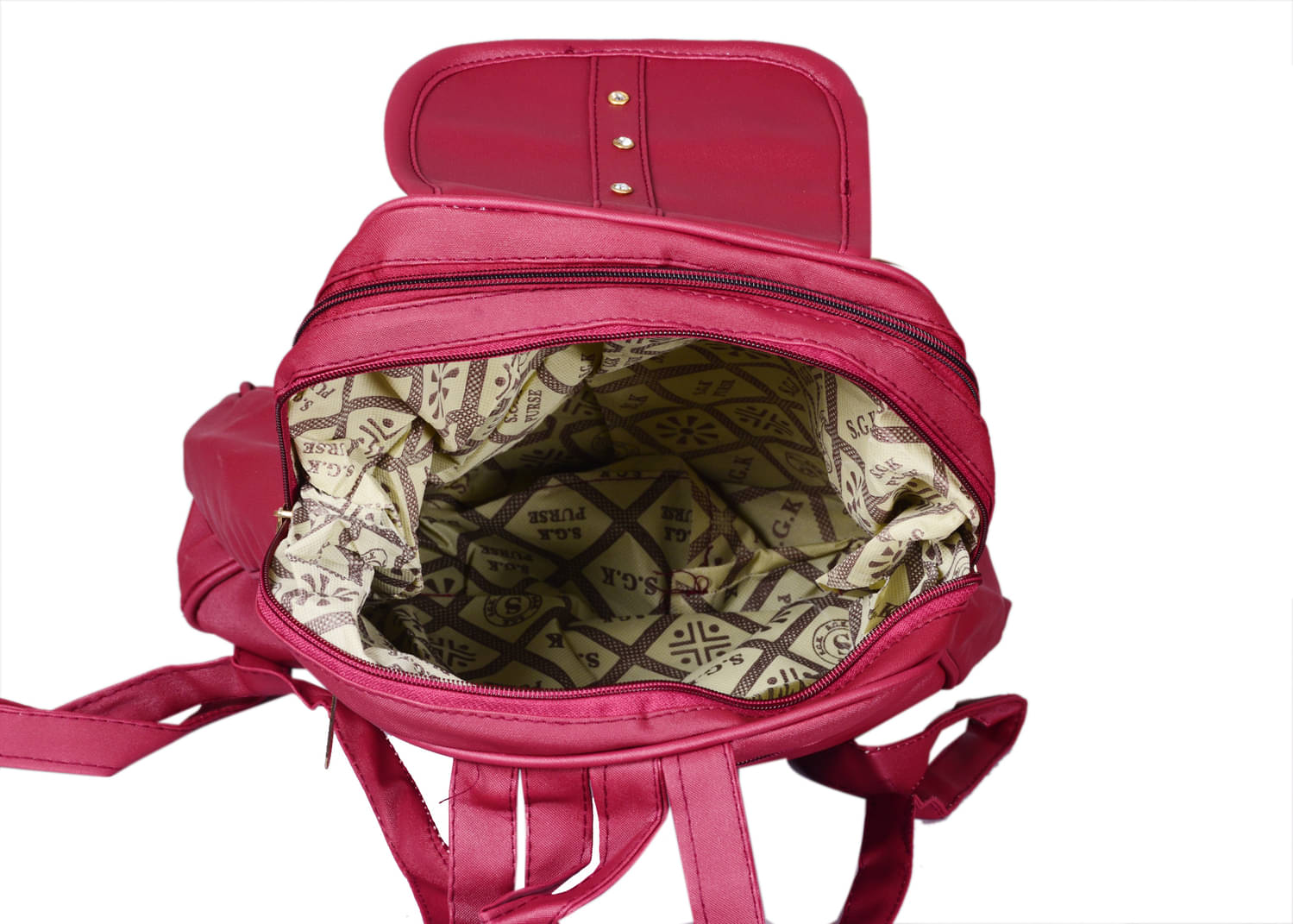     			Sunvika House Satchel Bag Fabric Set of 1 ( Magenta )