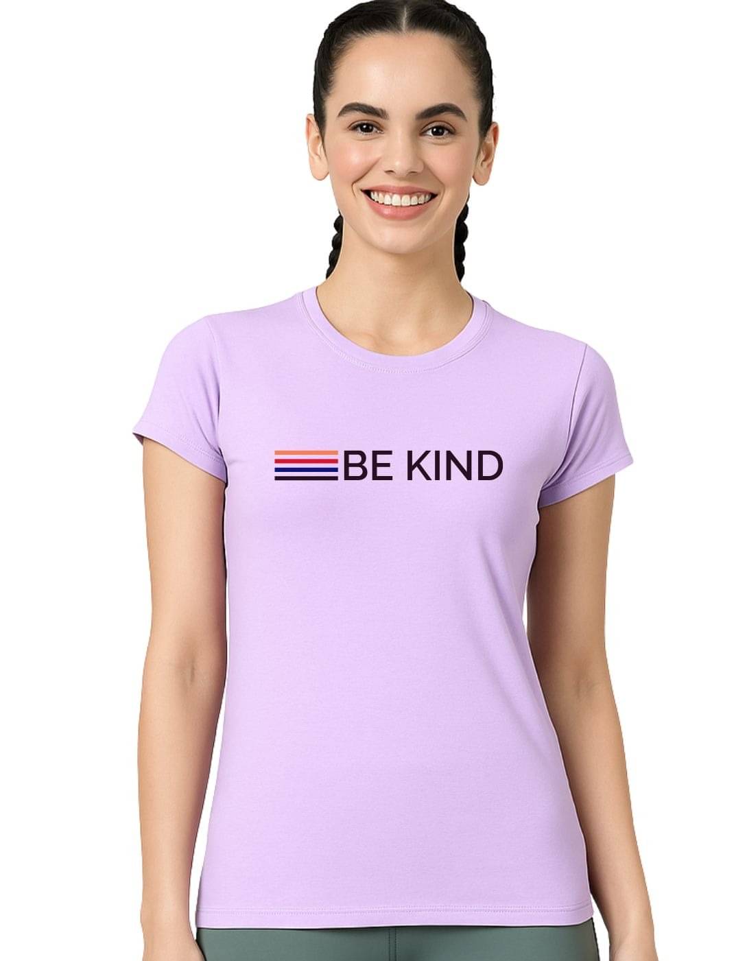     			TREERANGA Women Cotton Printed Regular Fit Round Neck T-Shirt ( Lavender )