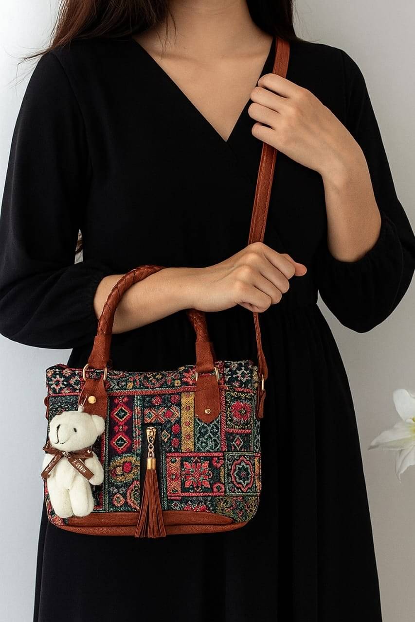     			TheYourChoice Sling Bag Canvas Set of 1 ( Multicolor )