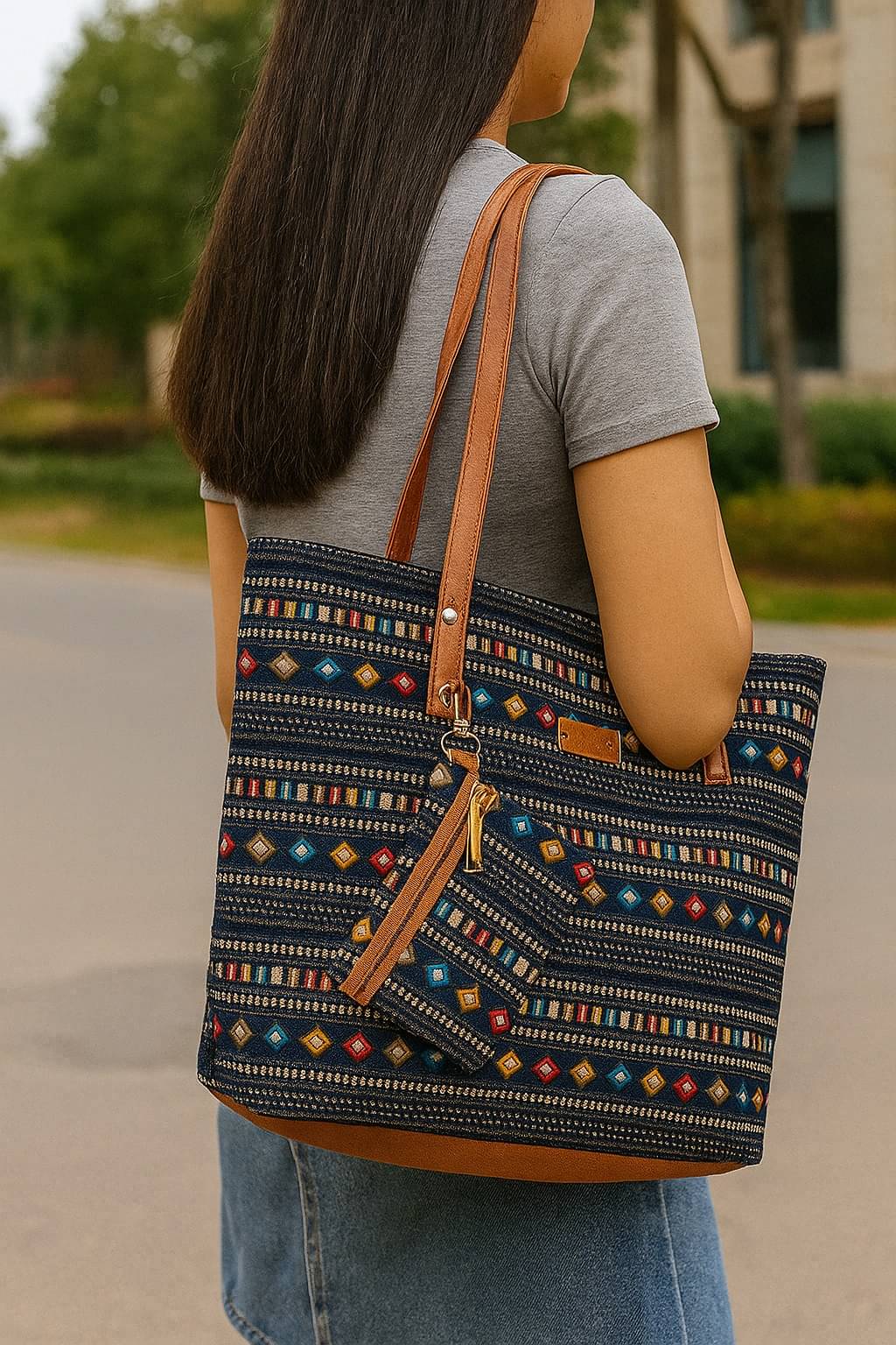     			TheYourChoice Sling Bag Canvas Set of 1 ( Multicolor )