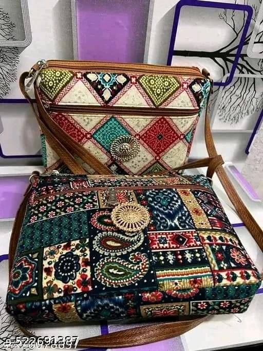     			TheYourChoice Sling Bag Canvas Set of 1 ( Multicolor )