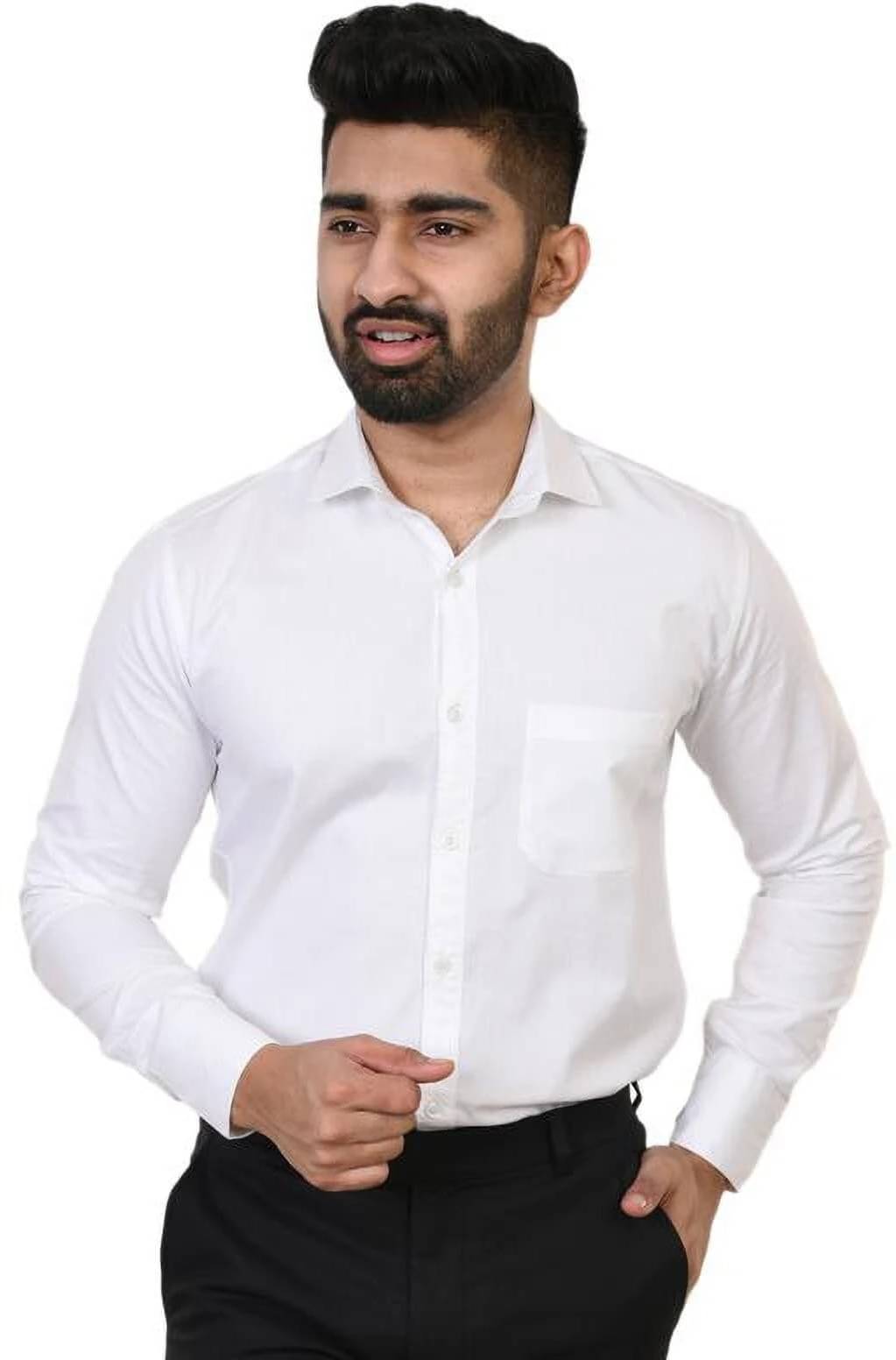 VEERA FLEX Cotton Blend Regular Fit Solids Full Sleeves Men's Casual Shirt - White ( Pack of 1 ) VEERA FLEX Cotton Blend Regular Fit Solids Full Sleeves Men's Casual Shirt - White ( Pack of 1 )