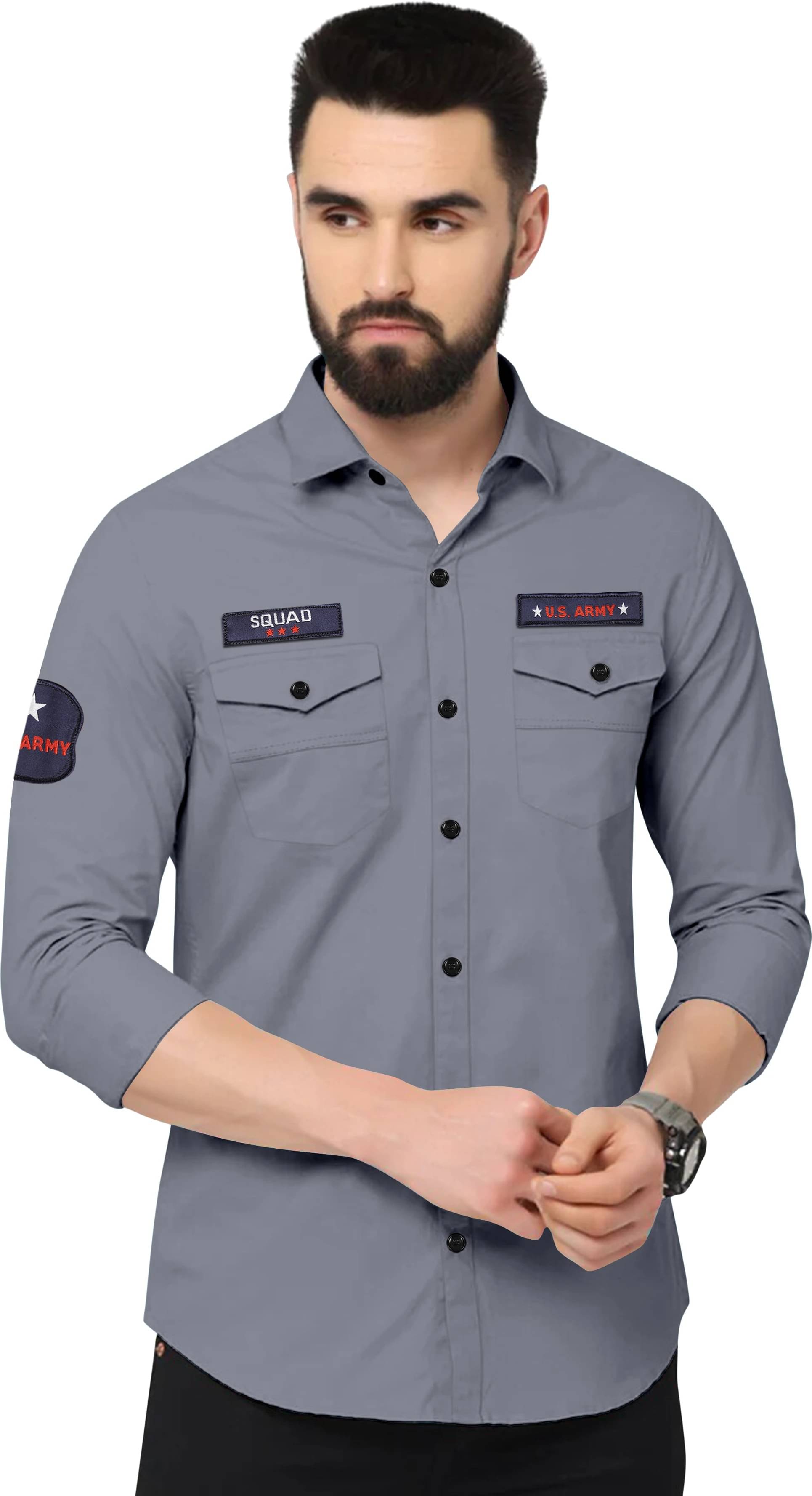 VEERA FLEX Cotton Blend Regular Fit Self Design Full Sleeves Men's Casual Shirt - Grey ( Pack of 1 )     			VEERA FLEX Cotton Blend Regular Fit Self Design Full Sleeves Men's Casual Shirt - Grey ( Pack of 1 )
