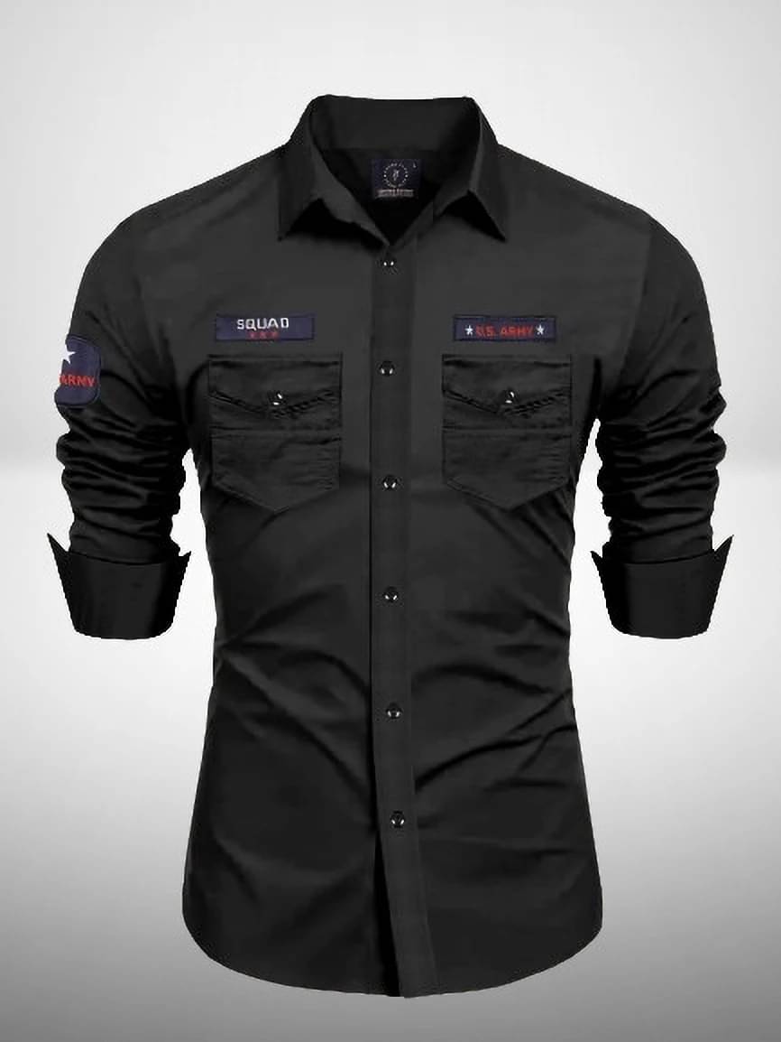 VEERA FLEX Cotton Blend Regular Fit Self Design Full Sleeves Men's Casual Shirt - Black ( Pack of 1 ) VEERA FLEX Cotton Blend Regular Fit Self Design Full Sleeves Men's Casual Shirt - Black ( Pack of 1 )