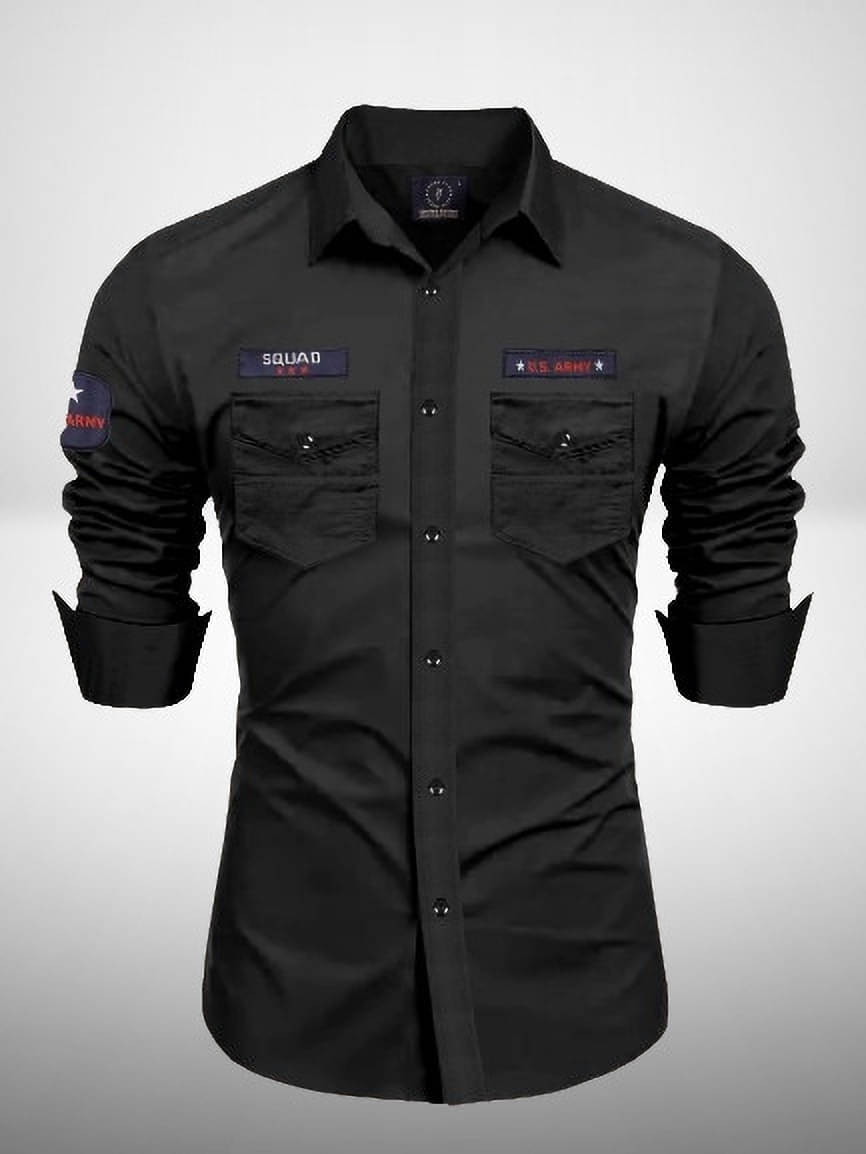 VEERA FLEX Cotton Blend Regular Fit Self Design Full Sleeves Men's Casual Shirt - Black ( Pack of 1 )     			VEERA FLEX Cotton Blend Regular Fit Self Design Full Sleeves Men's Casual Shirt - Black ( Pack of 1 )