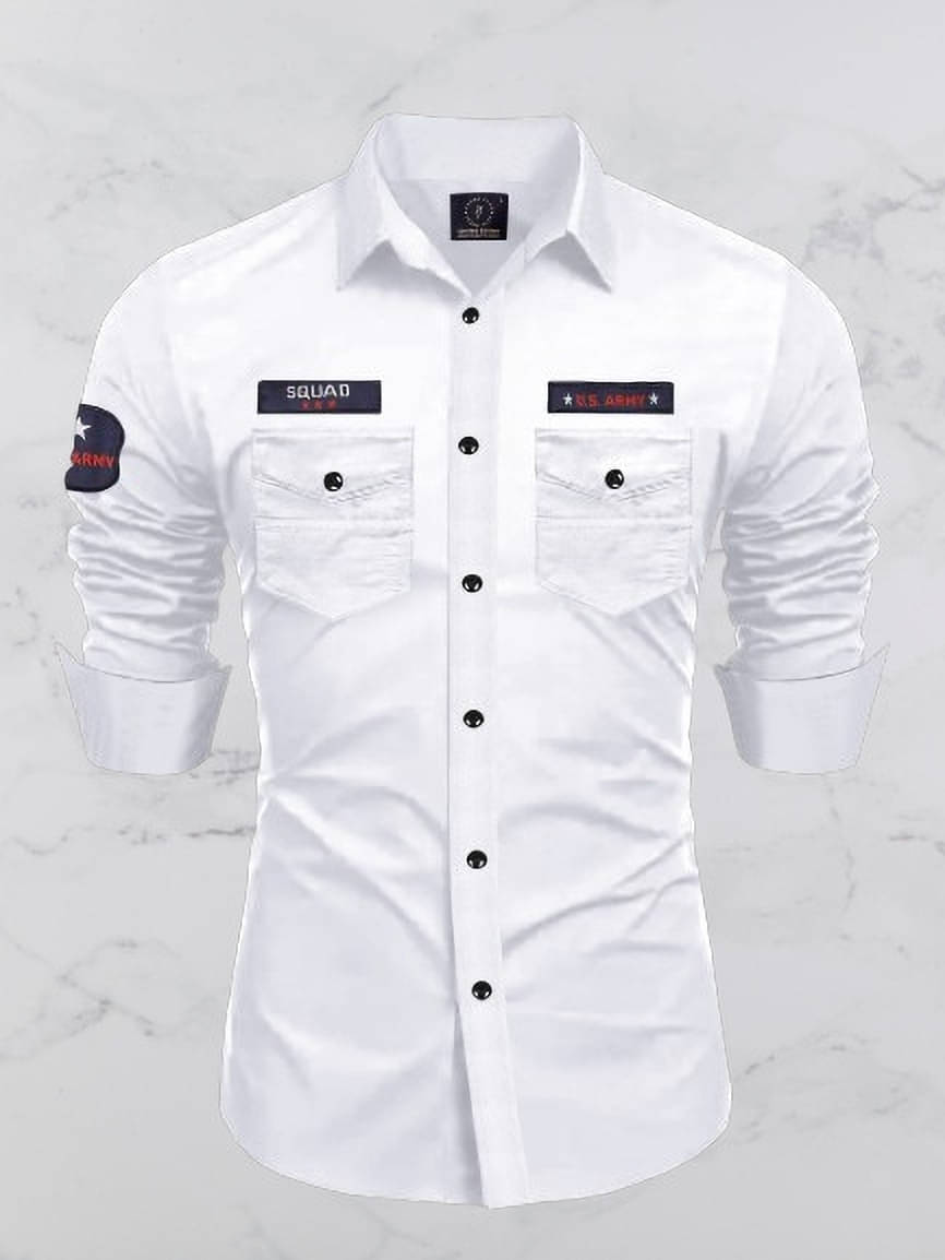 VEERA FLEX Cotton Blend Regular Fit Self Design Full Sleeves Men's Casual Shirt - White ( Pack of 1 ) VEERA FLEX Cotton Blend Regular Fit Self Design Full Sleeves Men's Casual Shirt - White ( Pack of 1 )
