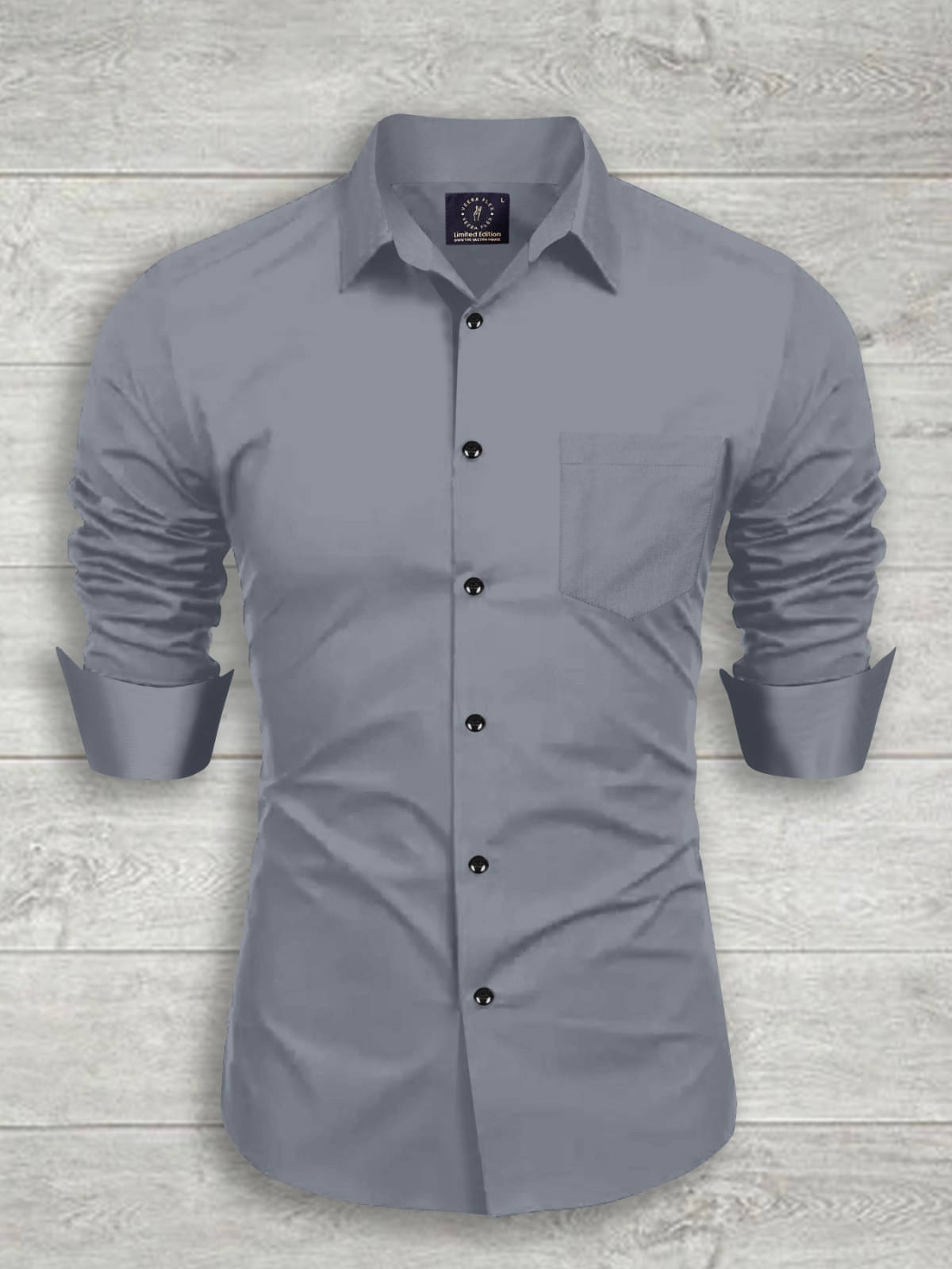 VEERA FLEX Cotton Blend Regular Fit Solids Full Sleeves Men's Casual Shirt - Grey ( Pack of 1 )     			VEERA FLEX Cotton Blend Regular Fit Solids Full Sleeves Men's Casual Shirt - Grey ( Pack of 1 )