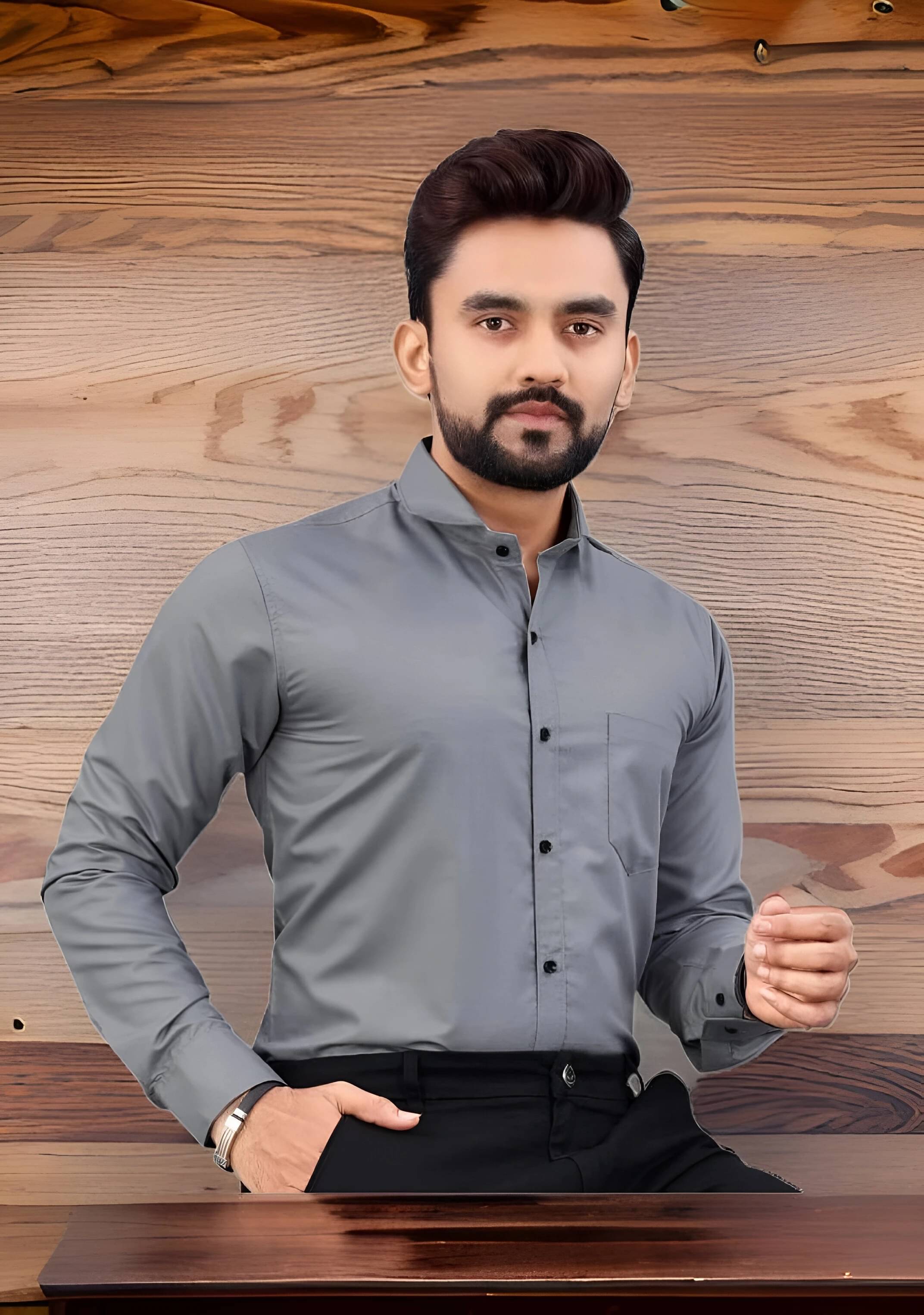 VEERA FLEX Cotton Blend Regular Fit Solids Full Sleeves Men's Casual Shirt - Grey ( Pack of 1 ) VEERA FLEX Cotton Blend Regular Fit Solids Full Sleeves Men's Casual Shirt - Grey ( Pack of 1 )