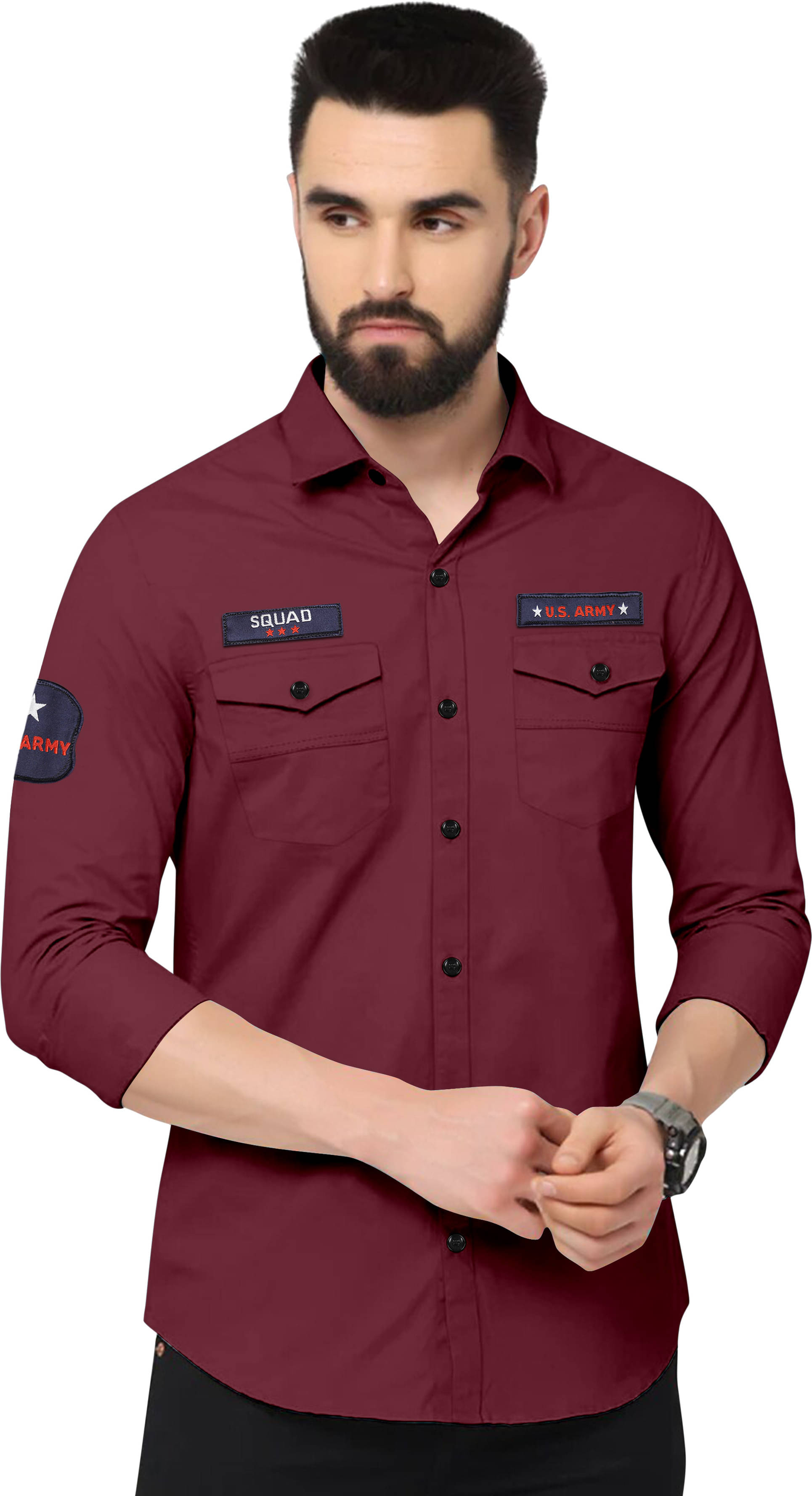 VEERA FLEX Cotton Blend Regular Fit Solids Full Sleeves Men's Casual Shirt - Maroon ( Pack of 1 ) VEERA FLEX Cotton Blend Regular Fit Solids Full Sleeves Men's Casual Shirt - Maroon ( Pack of 1 )