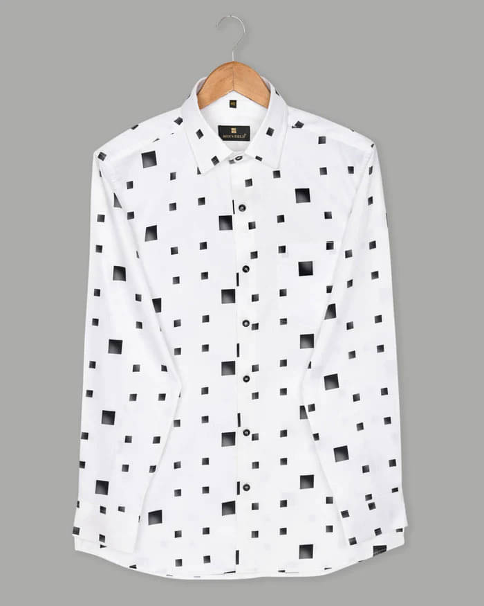     			VEERA FLEX Cotton Blend Slim Fit Printed Full Sleeves Men's Casual Shirt - White ( Pack of 1 )