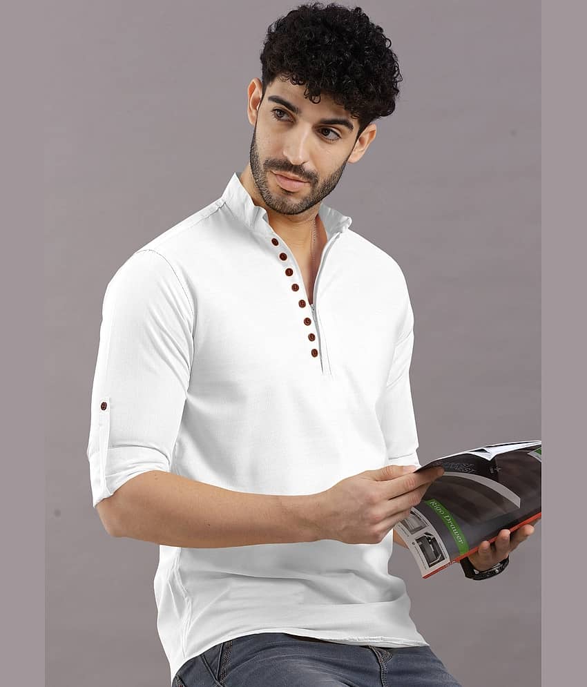 VTEXX Orange Cotton Blend Men's Regular Kurta ( Pack of 1 ) - Kurtas & Kurta Sets | Buy online on ZillyBuy