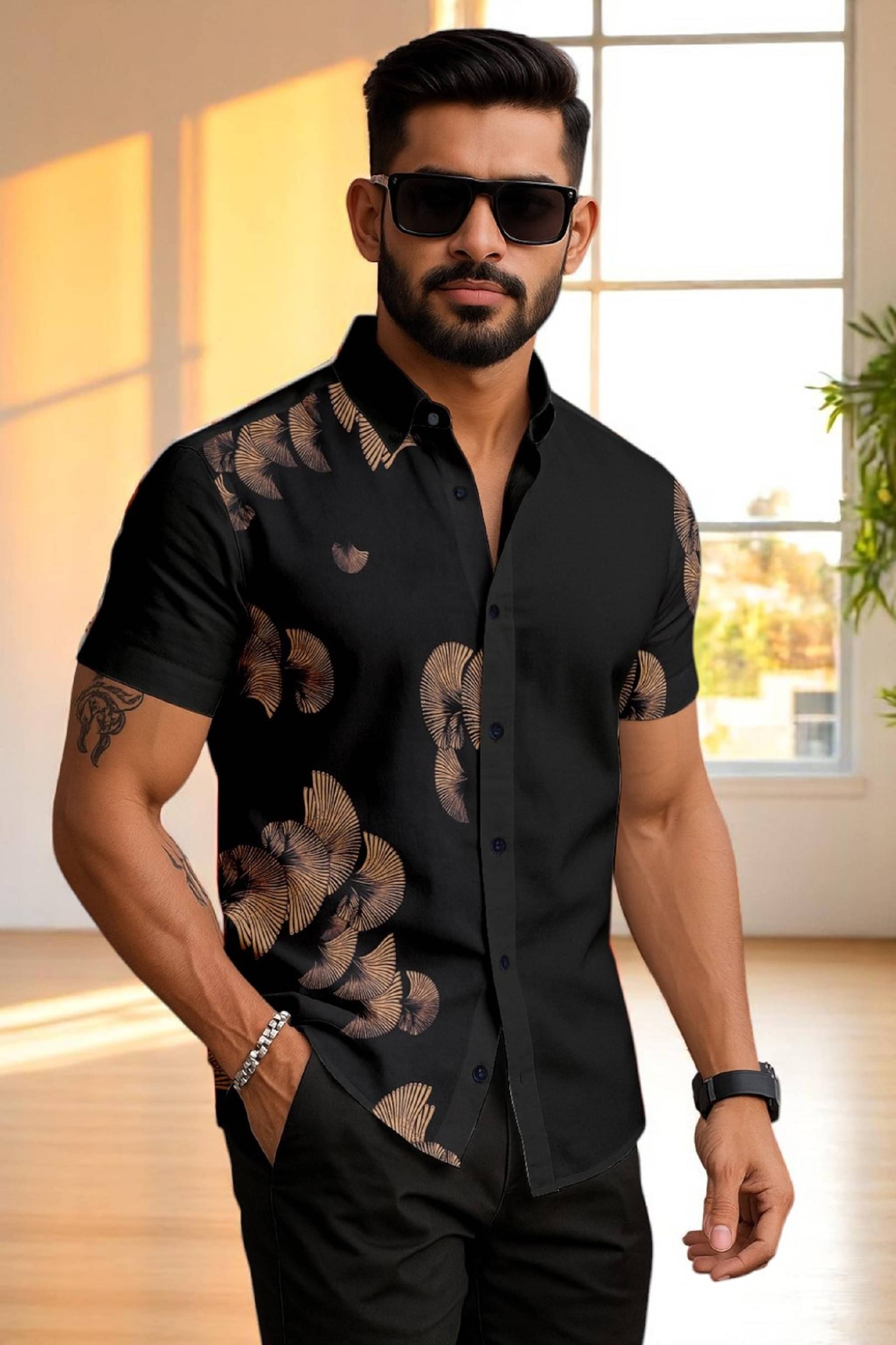 seventeenstitch Polyester Regular Fit Printed Half Sleeves Men's Casual Shirt - Multicolor ( Pack of 1 ) seventeenstitch Polyester Regular Fit Printed Half Sleeves Men's Casual Shirt - Multicolor ( Pack of 1 )