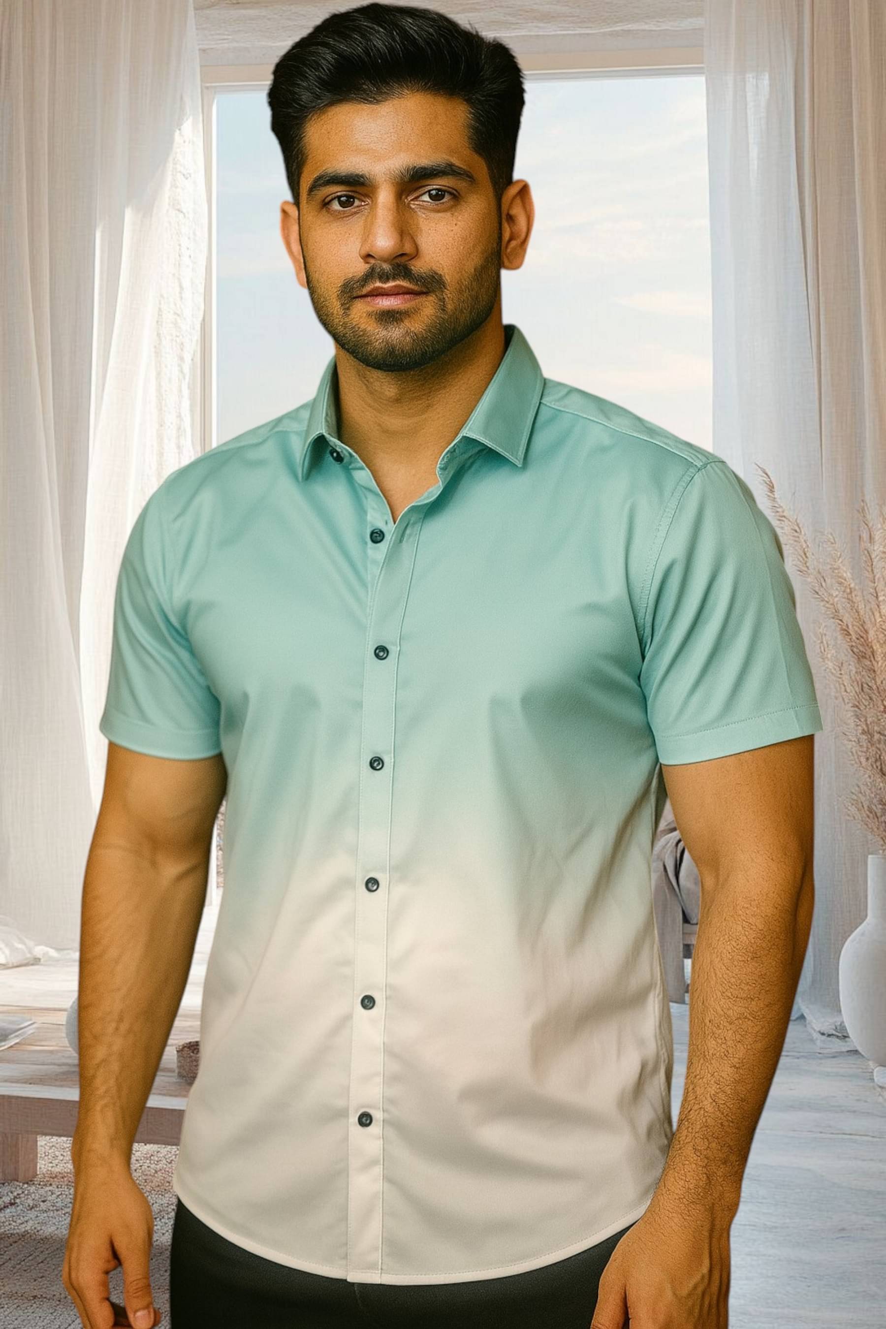     			seventeenstitch Polyester Regular Fit Printed Half Sleeves Men's Casual Shirt - Blue ( Pack of 1 )