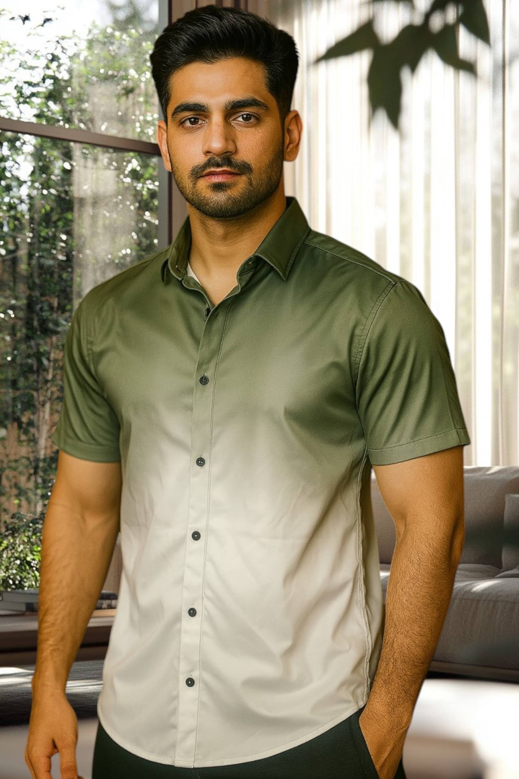     			seventeenstitch Polyester Regular Fit Printed Half Sleeves Men's Casual Shirt - Green ( Pack of 1 )