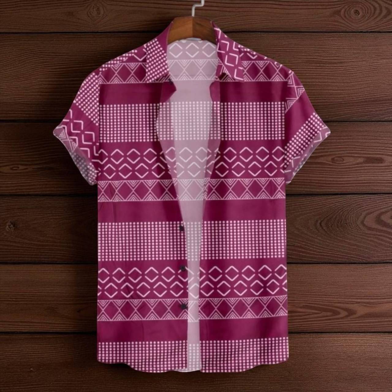 seventeenstitch Polyester Regular Fit Printed Half Sleeves Men's Casual Shirt - Maroon ( Pack of 1 ) seventeenstitch Polyester Regular Fit Printed Half Sleeves Men's Casual Shirt - Maroon ( Pack of 1 )