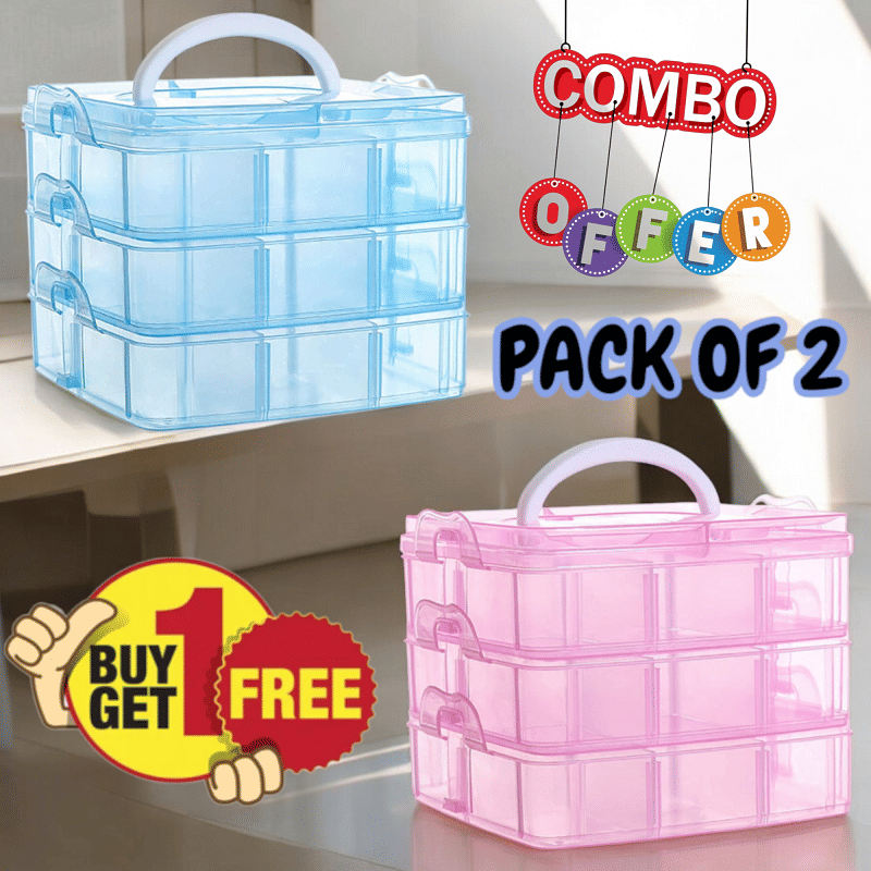 (2Pcs) 18 Grid jewellery Storage box(PINK & BLUE) (2Pcs) 18 Grid jewellery Storage box(PINK & BLUE)