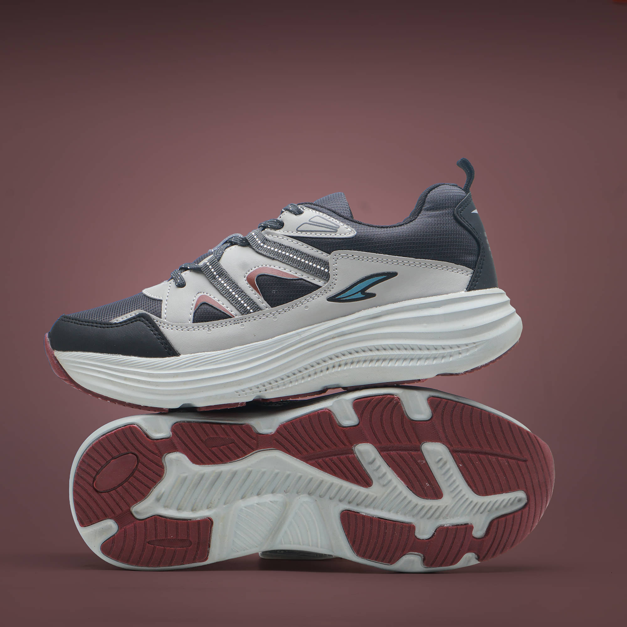     			ASIAN BOSS-27 Light Grey Men's Sports Running Shoes