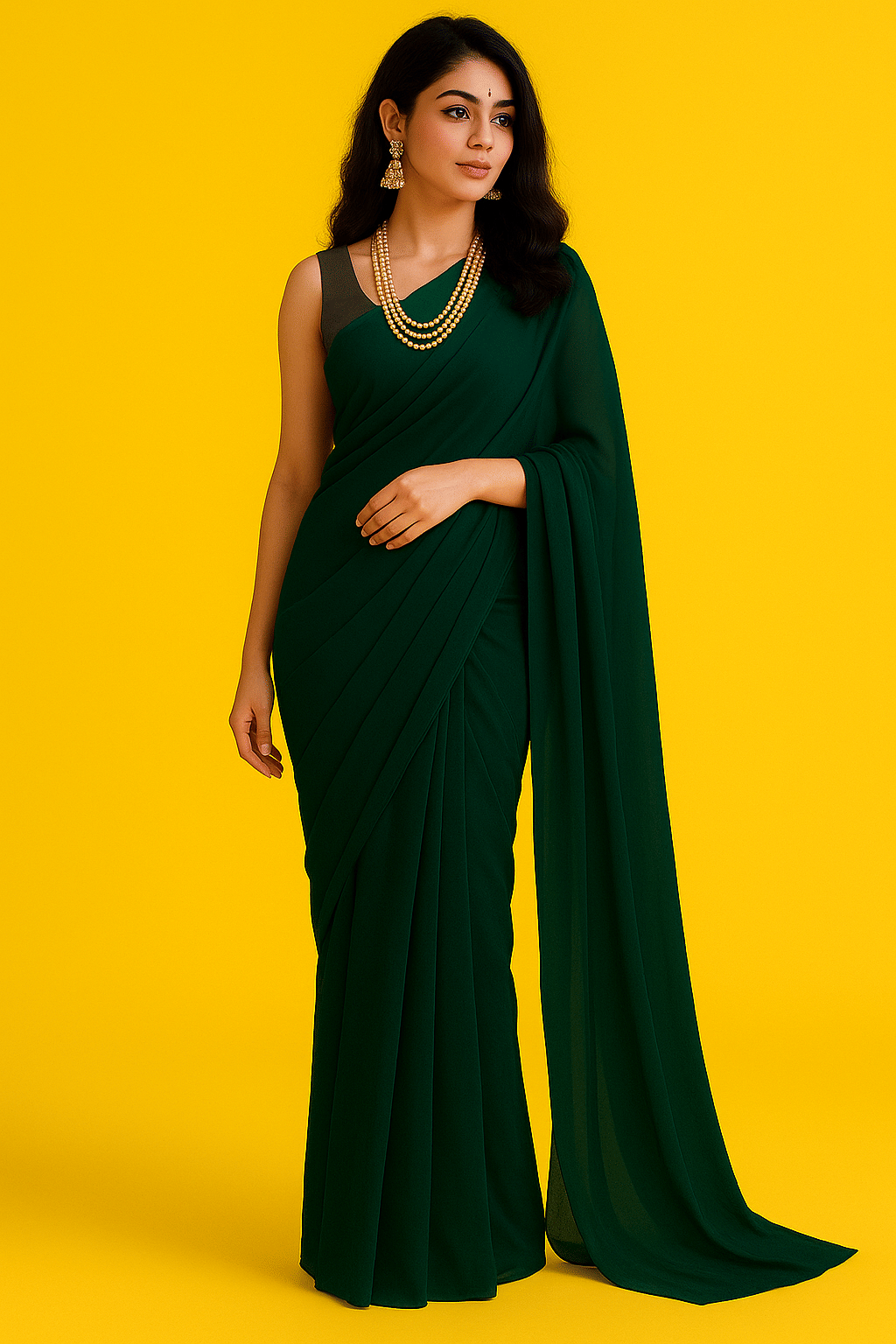 ASTYLOR Georgette Printed Regular Saree Without Blouse Piece ( Green ) ASTYLOR Georgette Printed Regular Saree Without Blouse Piece ( Green )
