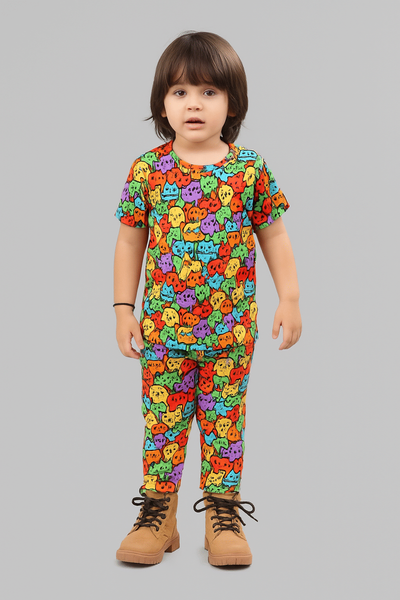 ASTYLOR Pack of 1 Boys Cotton Blend T-Shirt & Trackpants Set ( Orange ) ASTYLOR Pack of 1 Boys Cotton Blend T-Shirt & Trackpants Set ( Orange )