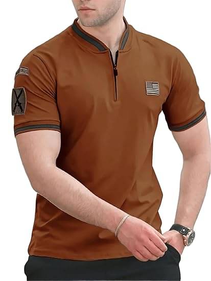     			AYARTH Men Polyester Regular Fit Solid T-Shirt ( Rust )