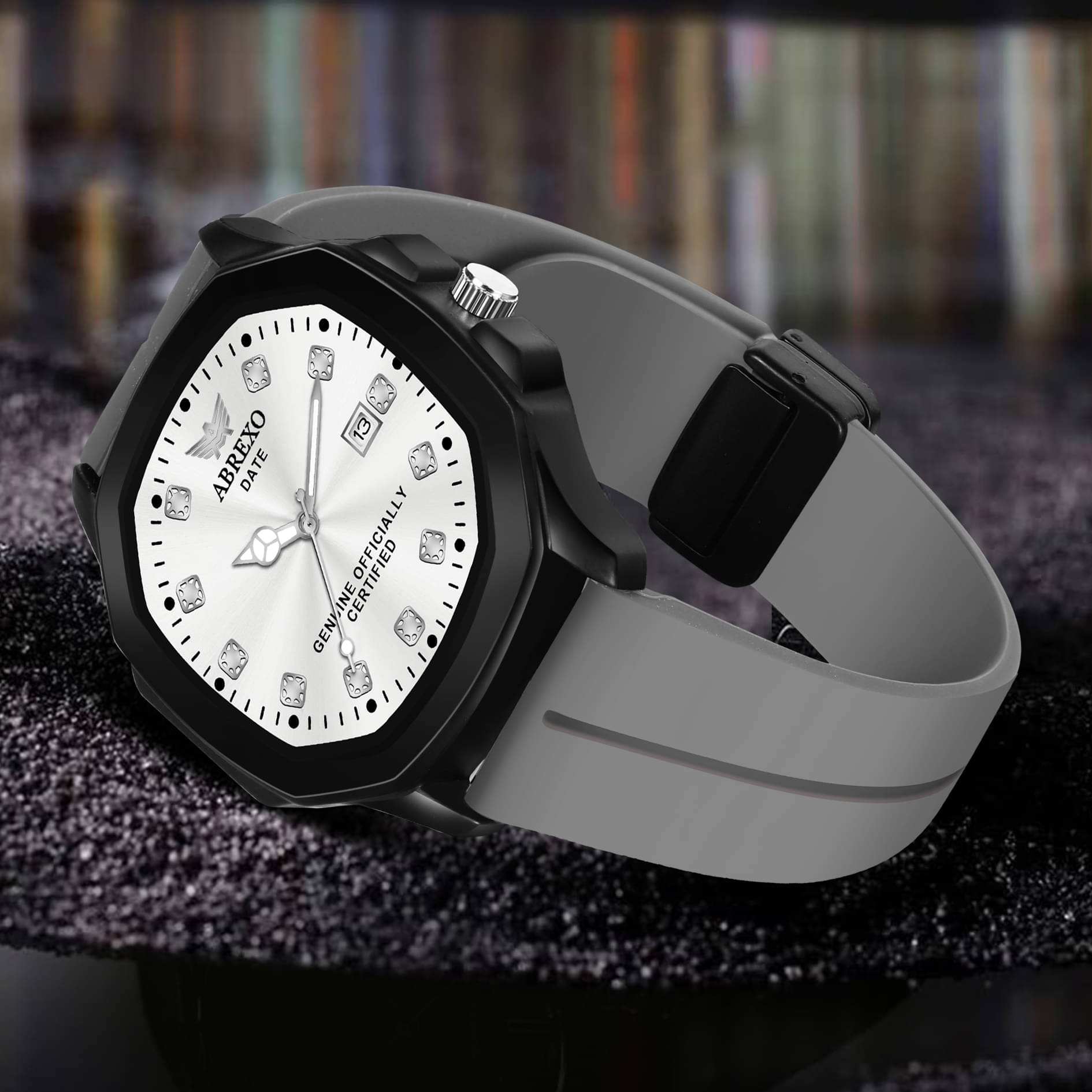     			Abrexo Dark Grey Silicon Analog Men's Watch