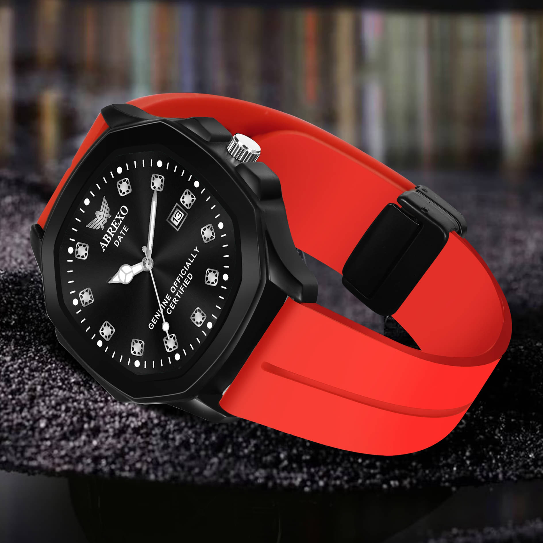     			Abrexo Red Silicon Analog Men's Watch