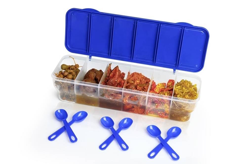 Analog Kitchenware Dal/Masala/Vegetable Plastic Blue Pickle Container ( Set of 1 ) Analog Kitchenware Dal/Masala/Vegetable Plastic Blue Pickle Container ( Set of 1 )