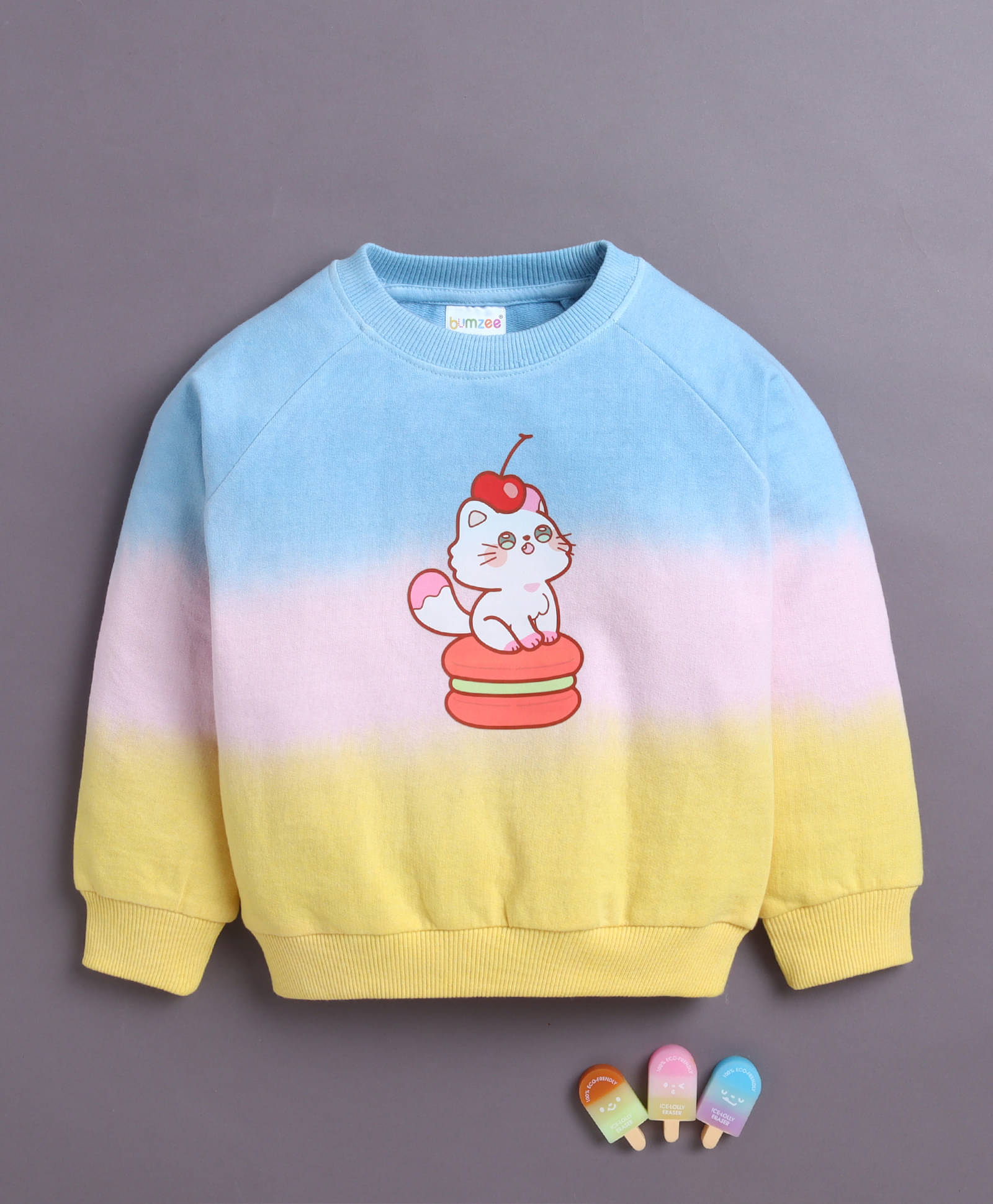     			BUMZEE Pack of 1 Girls Cotton Blend Sweatshirt ( Multicolor )
