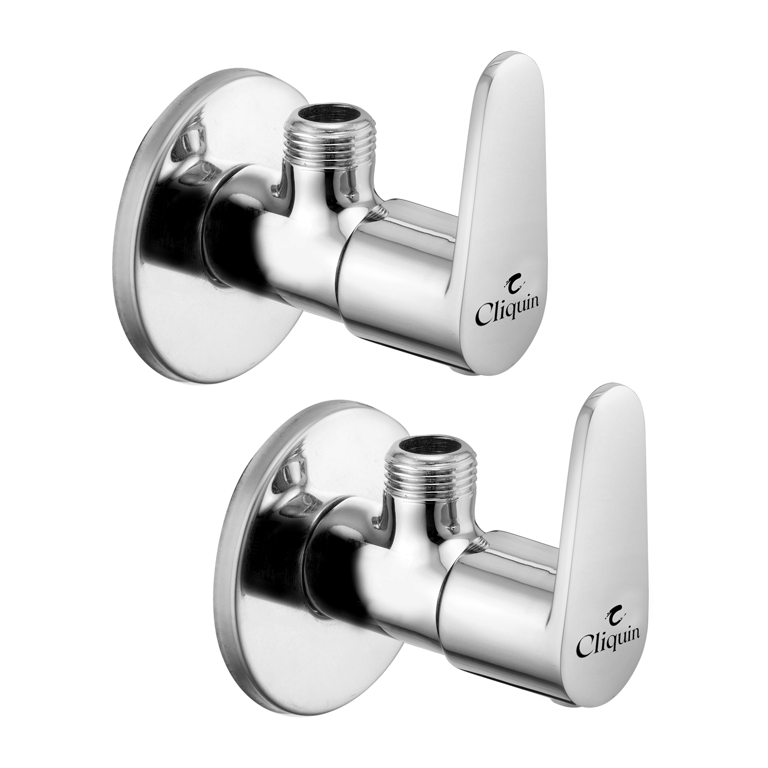     			Cliquin Cora Angle Cock With Wall Flange (Pack of 2) Brass Taper cock