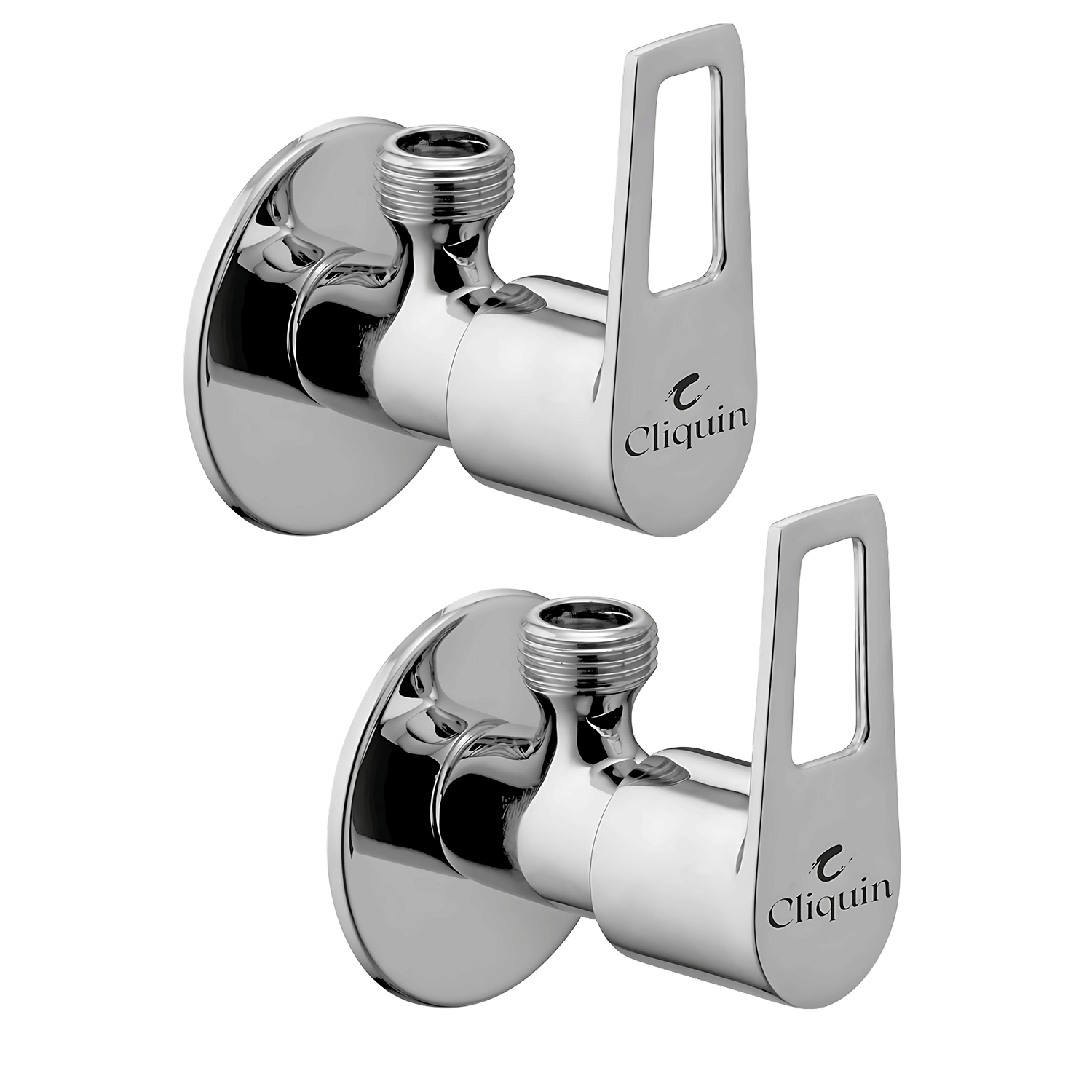     			Cliquin Espirion Angle Cock With Wall Flange (Pack of 2) Brass Taper cock