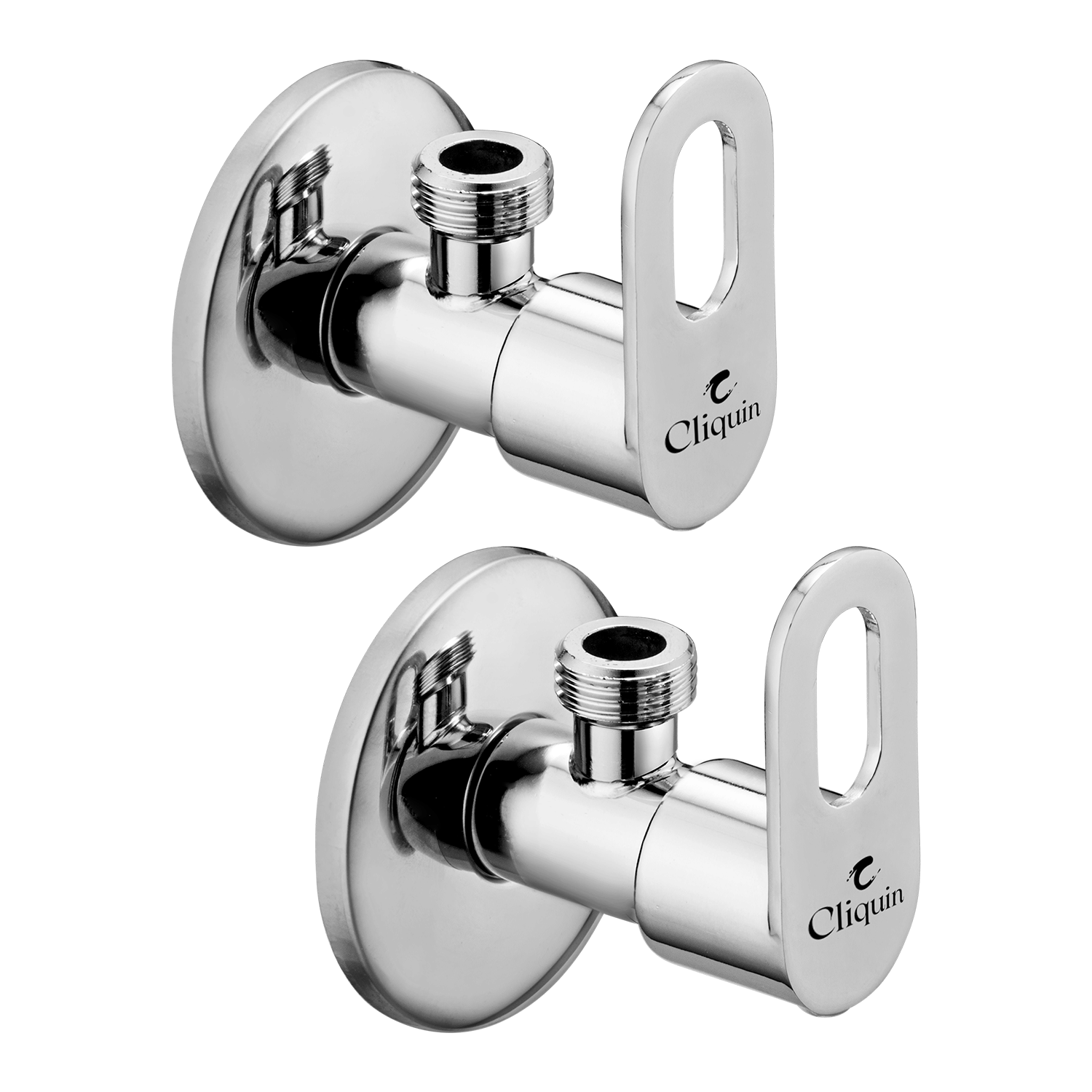     			Cliquin Venna Angle Cock With Wall Flange (Pack of 2) Brass Taper cock