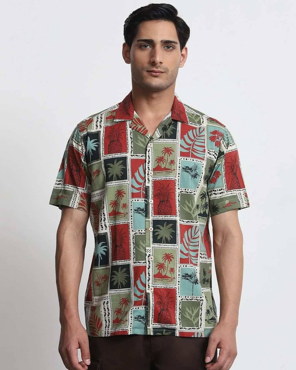     			ETSY Cotton Blend Regular Fit Solids Half Sleeves Men's Casual Shirt - Multicolor ( Pack of 1 )