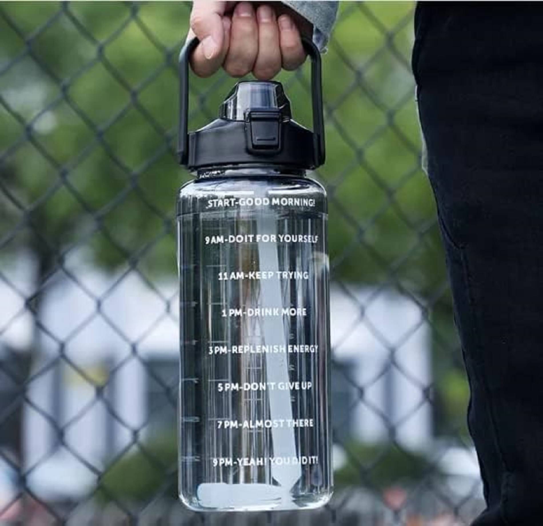 EXOLLENT plastic water bottle 2000ml Black Plastic Sipper Water Bottle 2000 mL ( Set of 1 ) EXOLLENT plastic water bottle 2000ml Black Plastic Sipper Water Bottle 2000 mL ( Set of 1 )