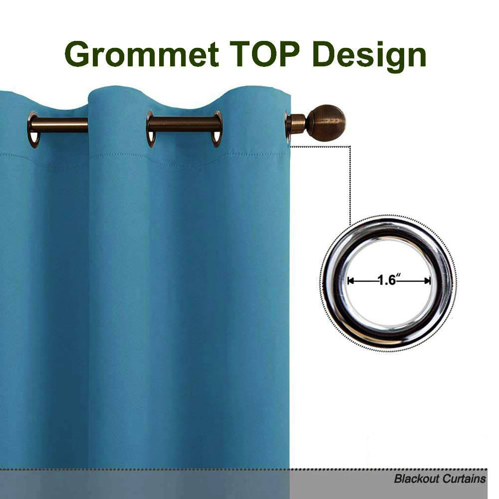 Essensa furnishings Solid Blackout Ring Rod Curtain 5 ft ( Pack of 1 ) - Aqua Essensa furnishings Solid Blackout Ring Rod Curtain 5 ft ( Pack of 1 ) - Aqua
