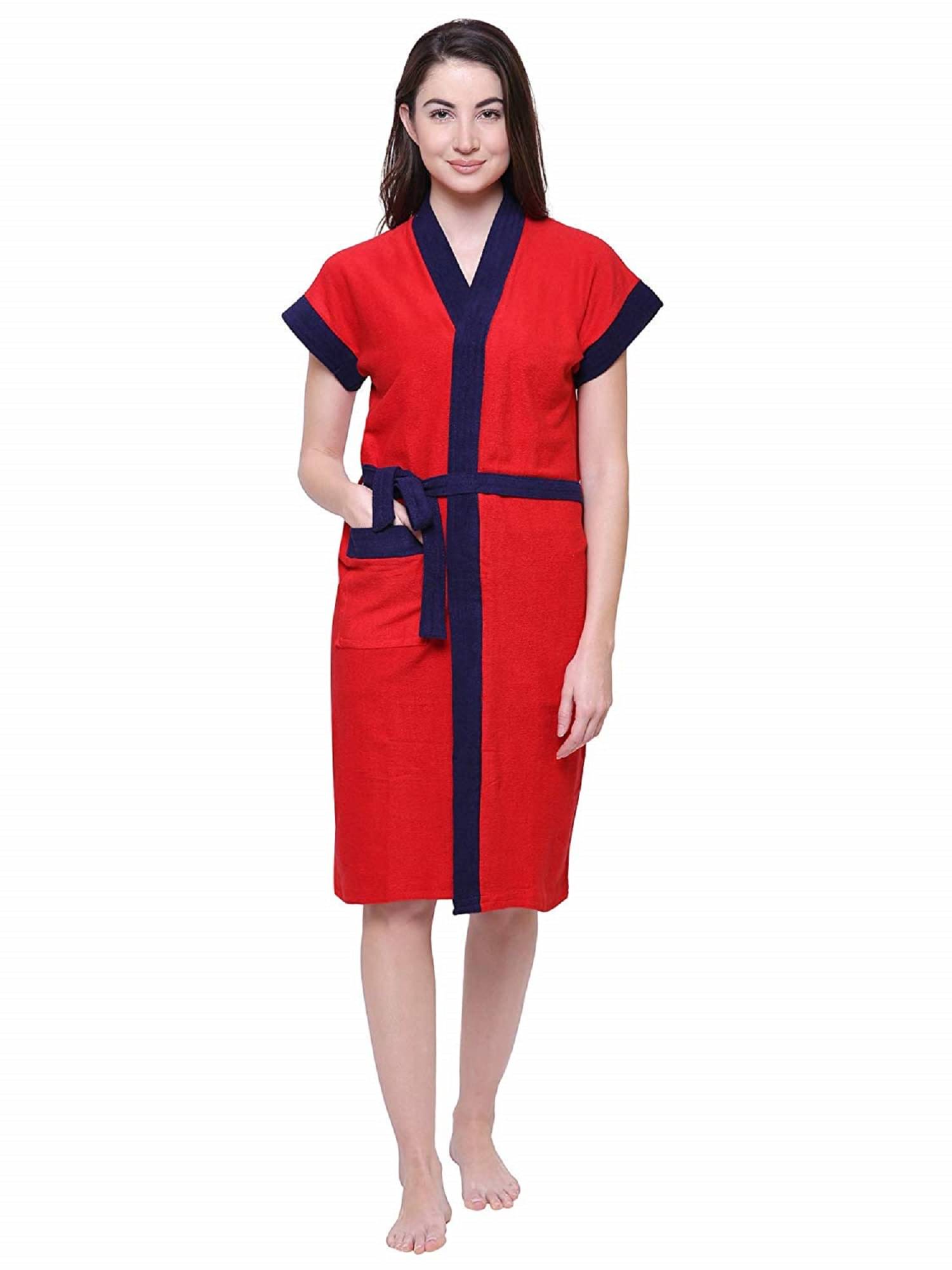     			FeelBlue Red Free Size Bathrobe ( Pack of 1 )