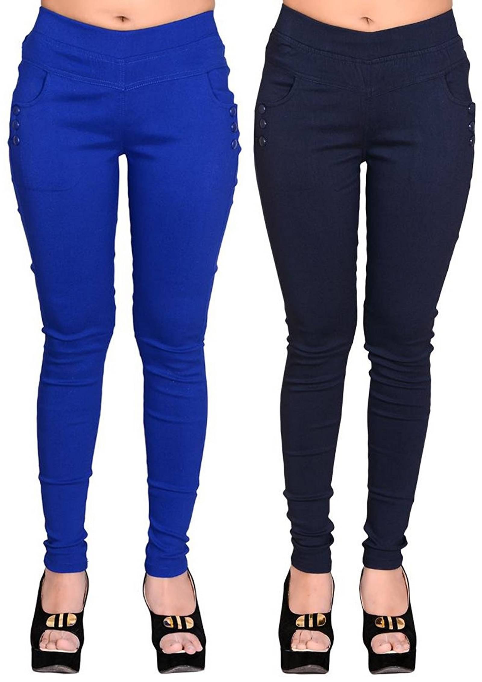     			FeelBlue Women Cotton Blend Skinny Fit Jegging ( Blue,Navy Blue )