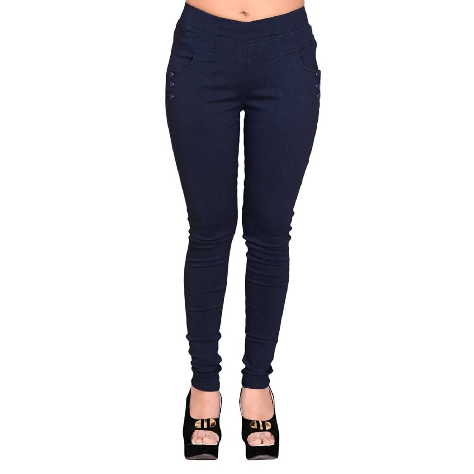     			FeelBlue Women Cotton Blend Skinny Fit Jegging ( Navy Blue )