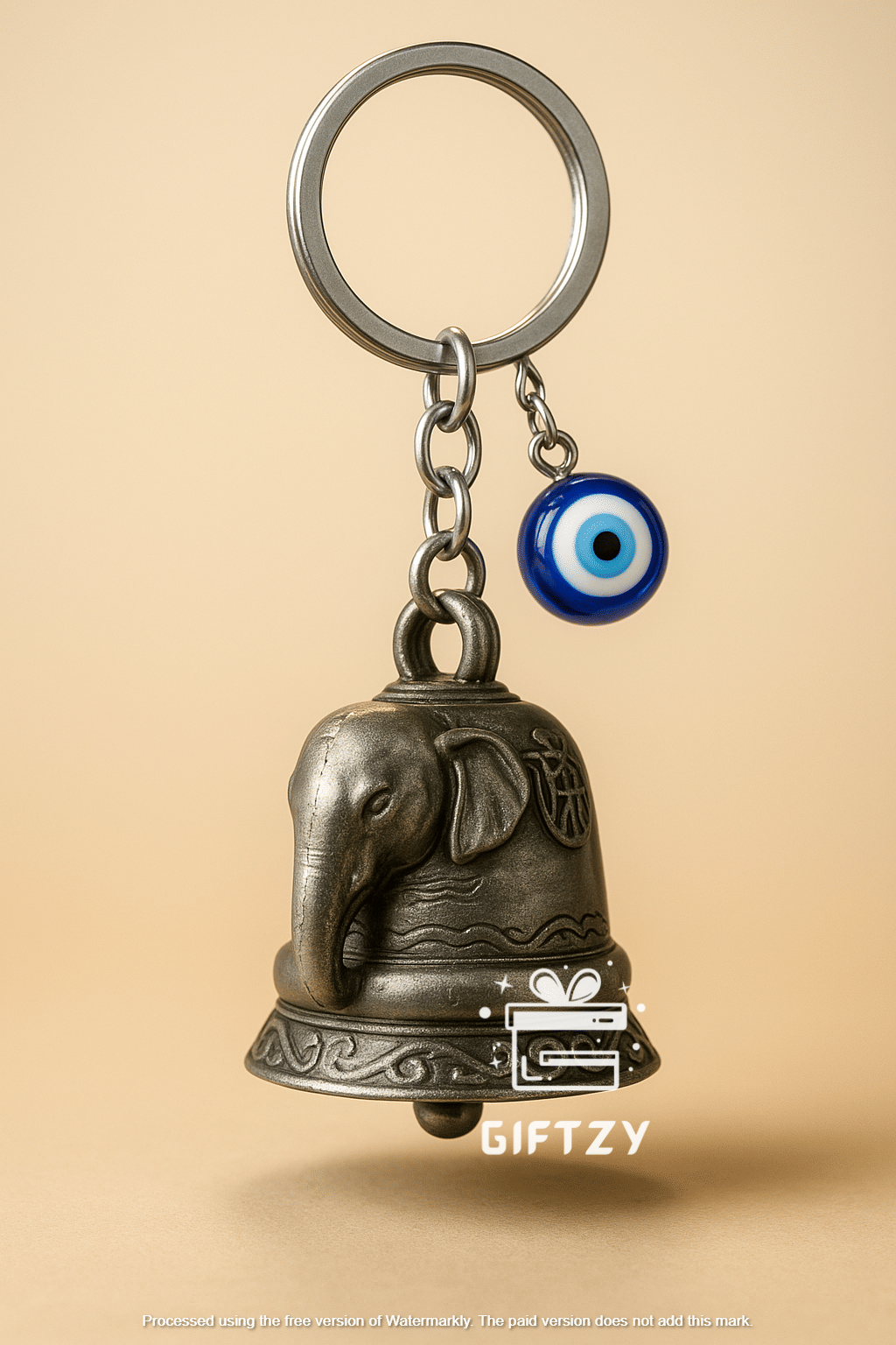 Guardian Bell Keychain Silver Evil Eye with Elephant Design Spiritual Protection Good Luck Bike Rider Keyring Charm Gift for Men Women Friends Guardian Bell Keychain Silver Evil Eye with Elephant Design Spiritual Protection Good Luck Bike Rider Keyring Charm Gift for Men Women Friends