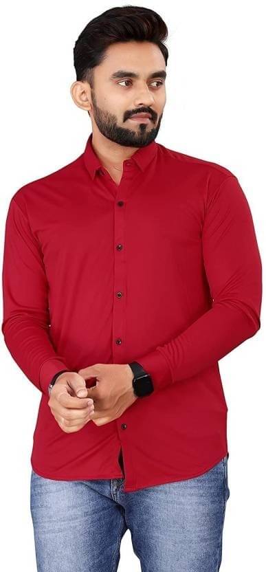 Gunatit Enterprise Linen Regular Fit Solids Full Sleeves Men's Casual Shirt - Red ( Pack of 1 ) Gunatit Enterprise Linen Regular Fit Solids Full Sleeves Men's Casual Shirt - Red ( Pack of 1 )