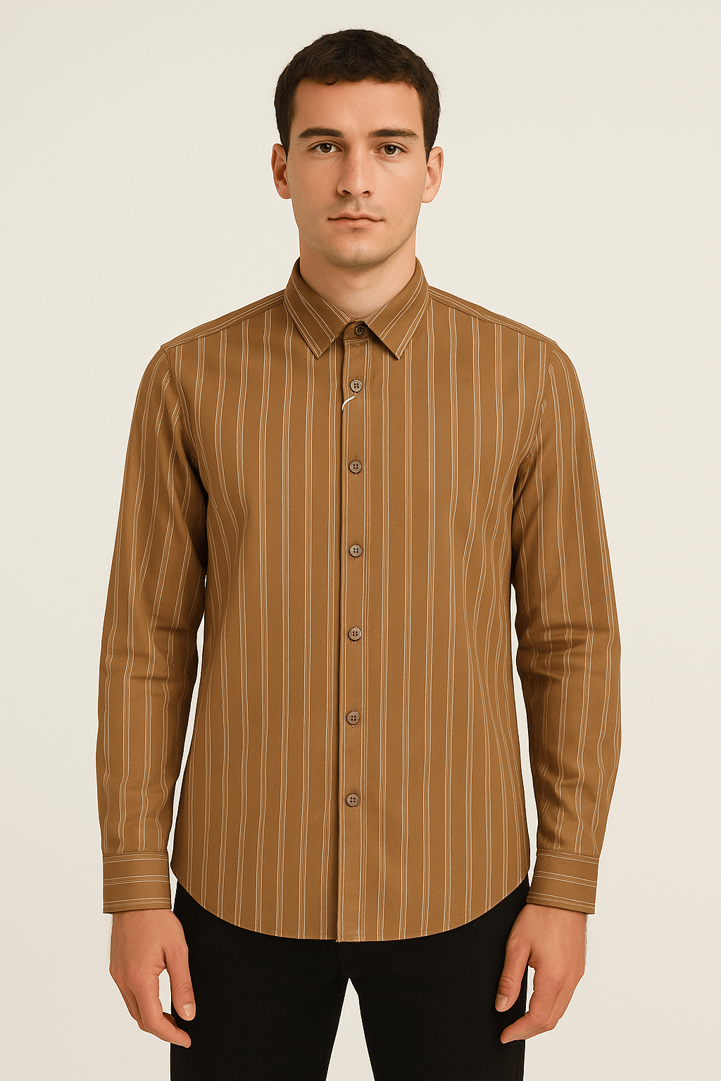 HETIERS Polyester Regular Fit Striped Full Sleeves Men's Casual Shirt - Black ( Pack of 1 ) HETIERS Polyester Regular Fit Striped Full Sleeves Men's Casual Shirt - Black ( Pack of 1 )