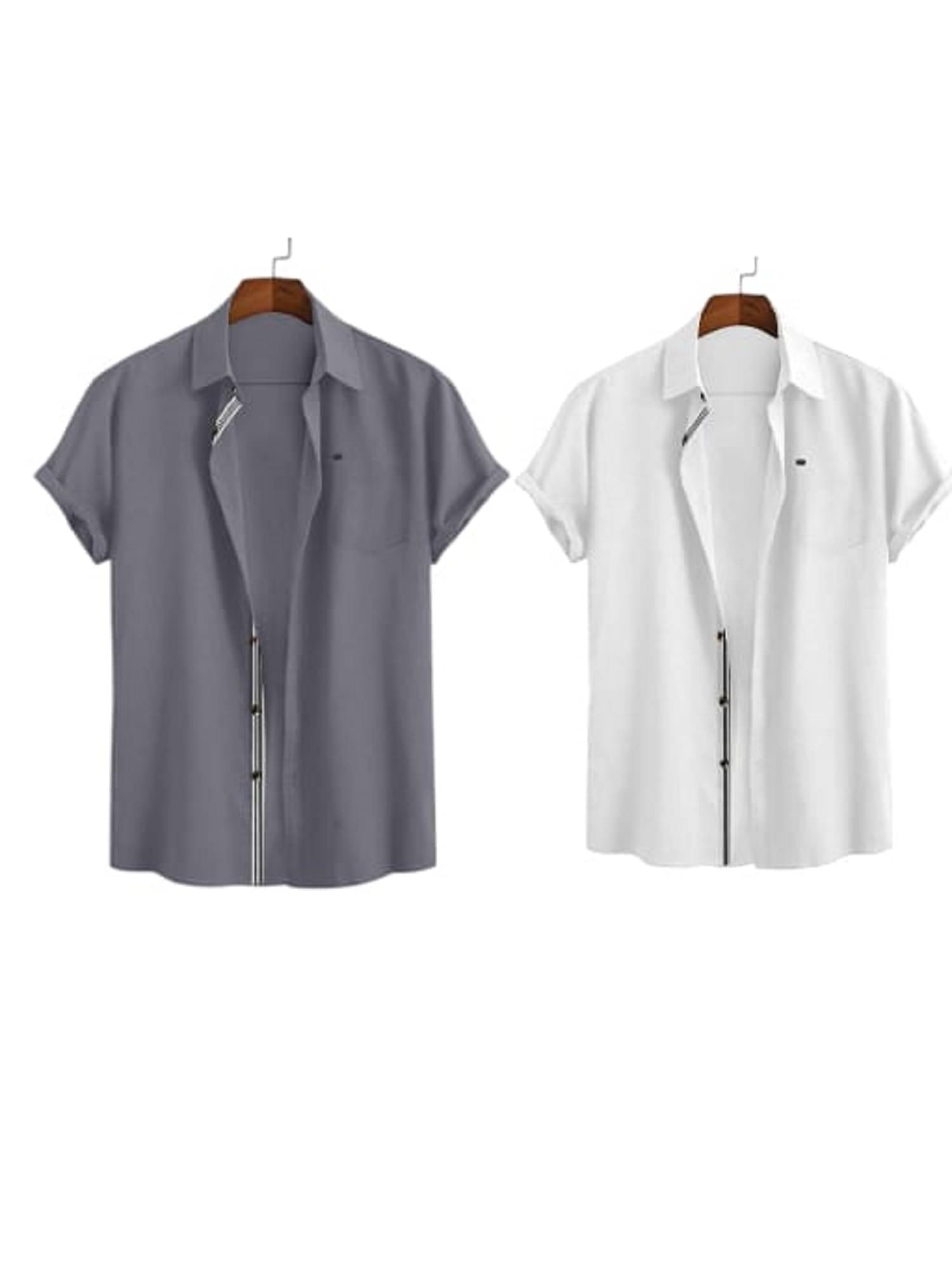     			J V Brothers Cotton Blend Regular Fit Half Sleeves Men's Formal Shirt - Multicolor 1 ( Pack of 2 )
