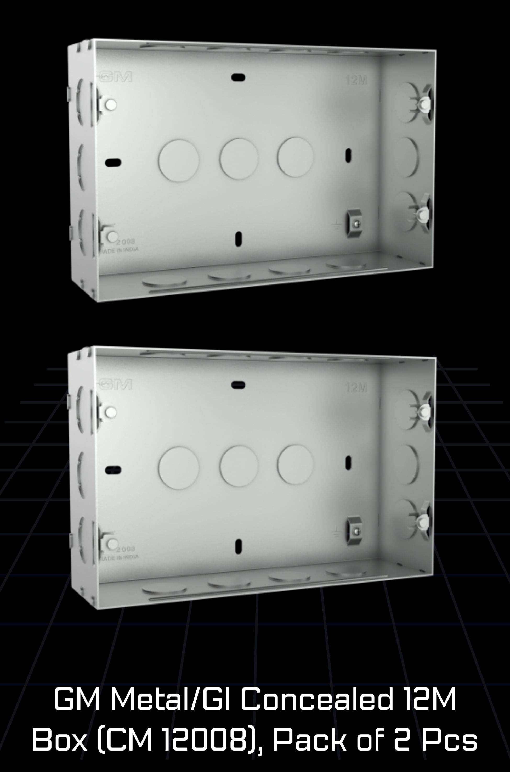 JMD DECOR GM Metal/GI Concealed 12M Box (CM 12008), Pack of 2 Pcs JMD DECOR GM Metal/GI Concealed 12M Box (CM 12008), Pack of 2 Pcs