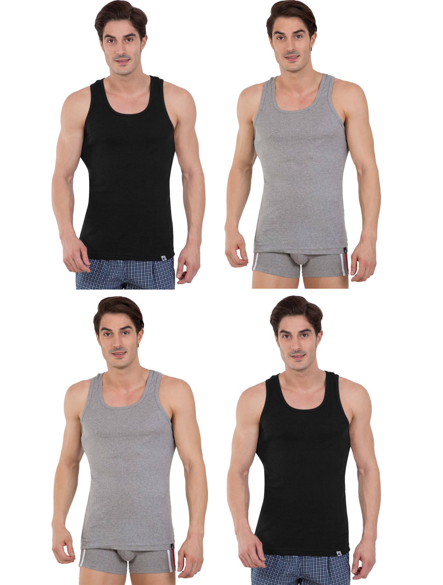 Jockey Pack of 4 Cotton Basic Vest For Men ( Multicolor ) Jockey Pack of 4 Cotton Basic Vest For Men ( Multicolor )