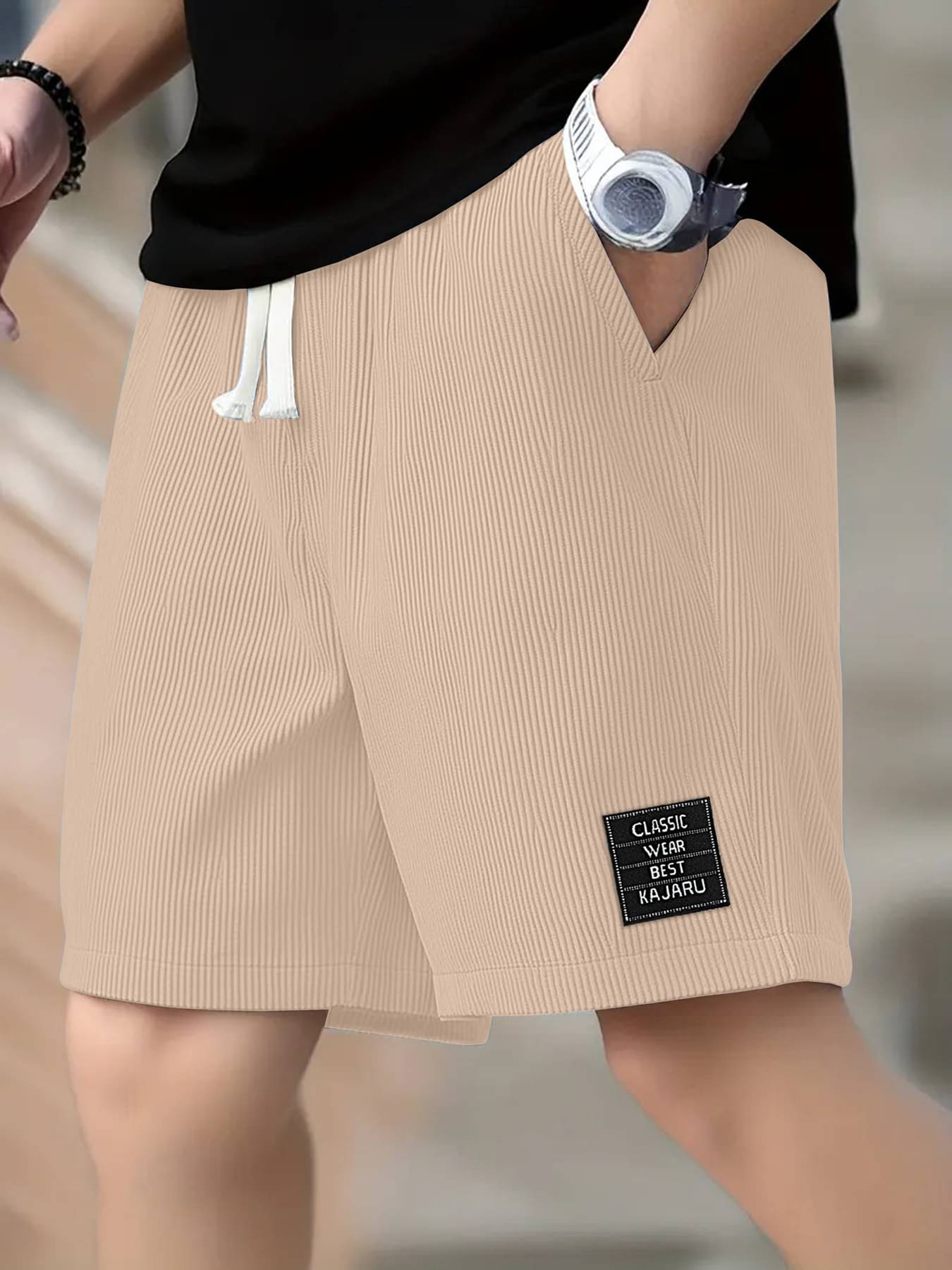     			KAJARU Off-White Polyester Blend Men's Shorts ( Pack of 1 )