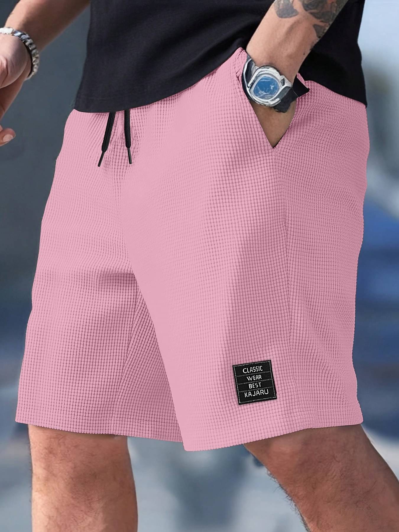     			KAJARU Pink Polyester Blend Men's Shorts ( Pack of 1 )