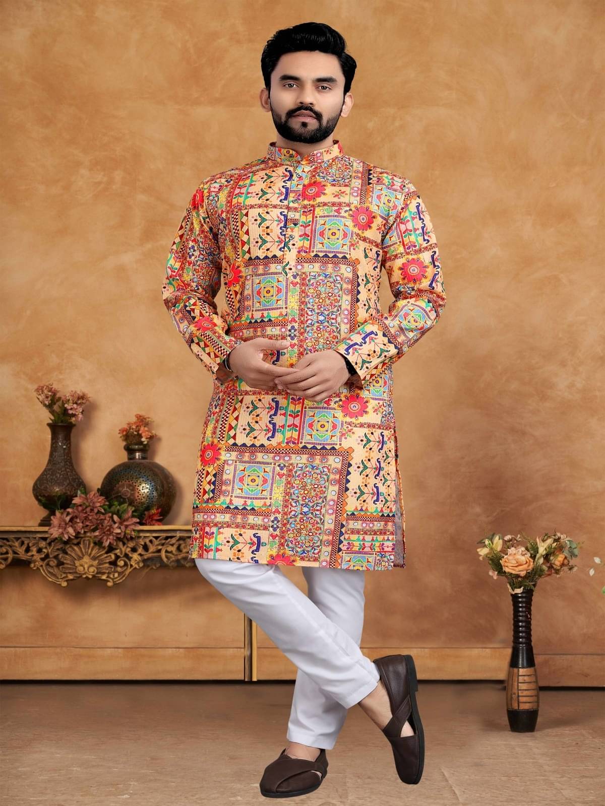     			KC Kunj Creation Multi Cotton Men's Regular Kurta ( Pack of 1 )