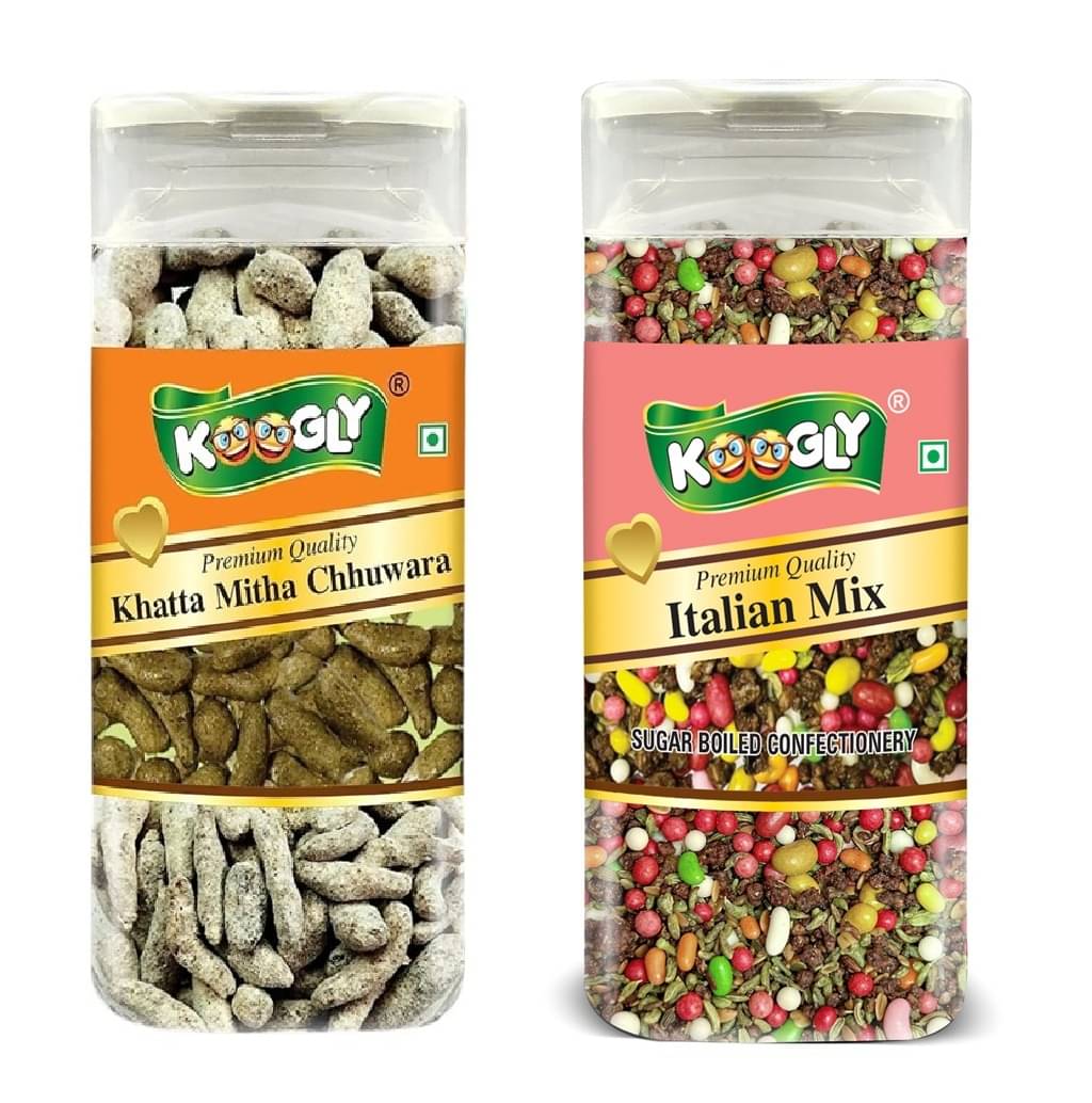 KOOGLY Khatta Mitha Chuhara+ Italian Mix Hard Candies 450 gm KOOGLY Khatta Mitha Chuhara+ Italian Mix Hard Candies 450 gm