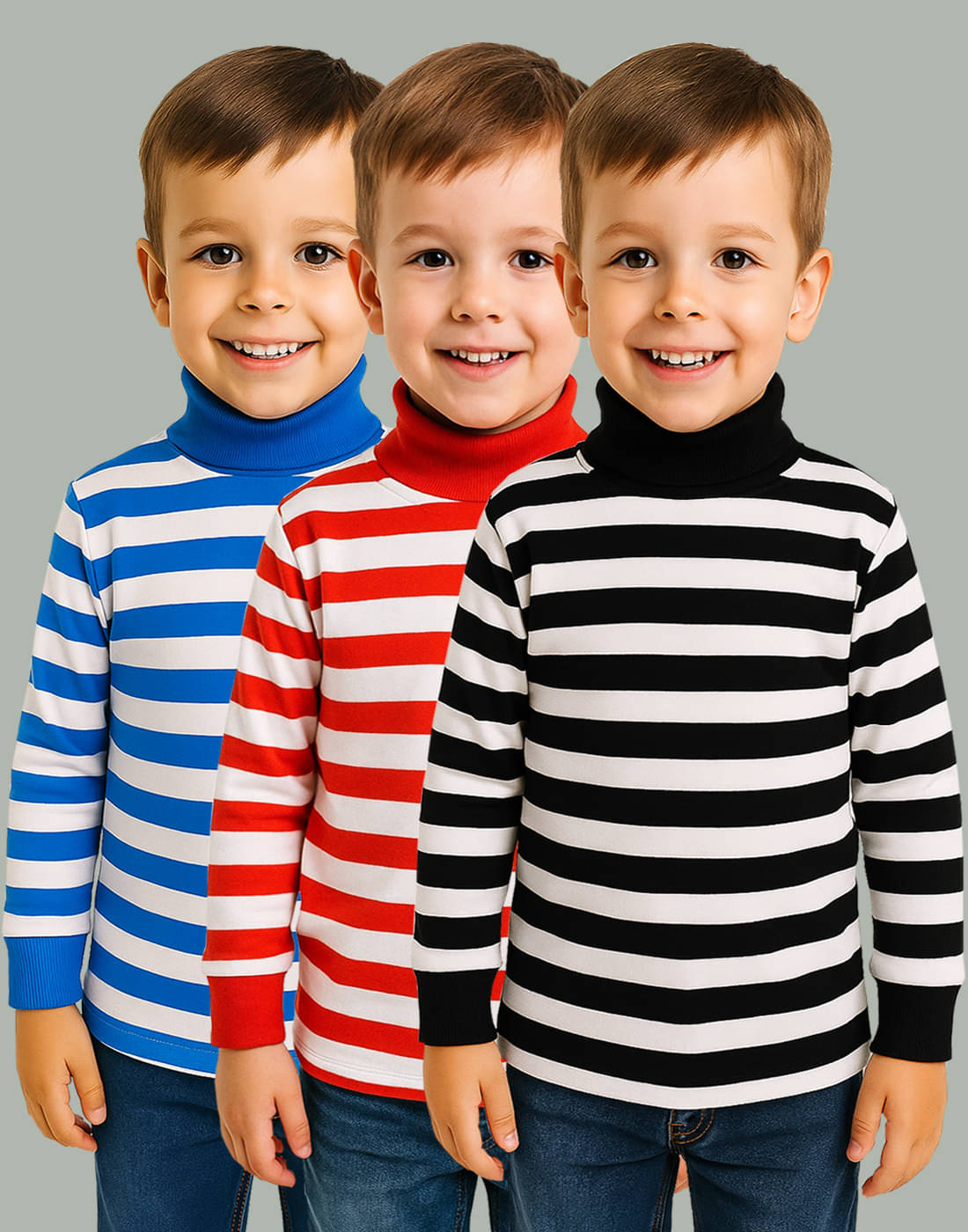     			KidzzCart Pack of 3 Boys Cotton Sweatshirt ( Multicolor )
