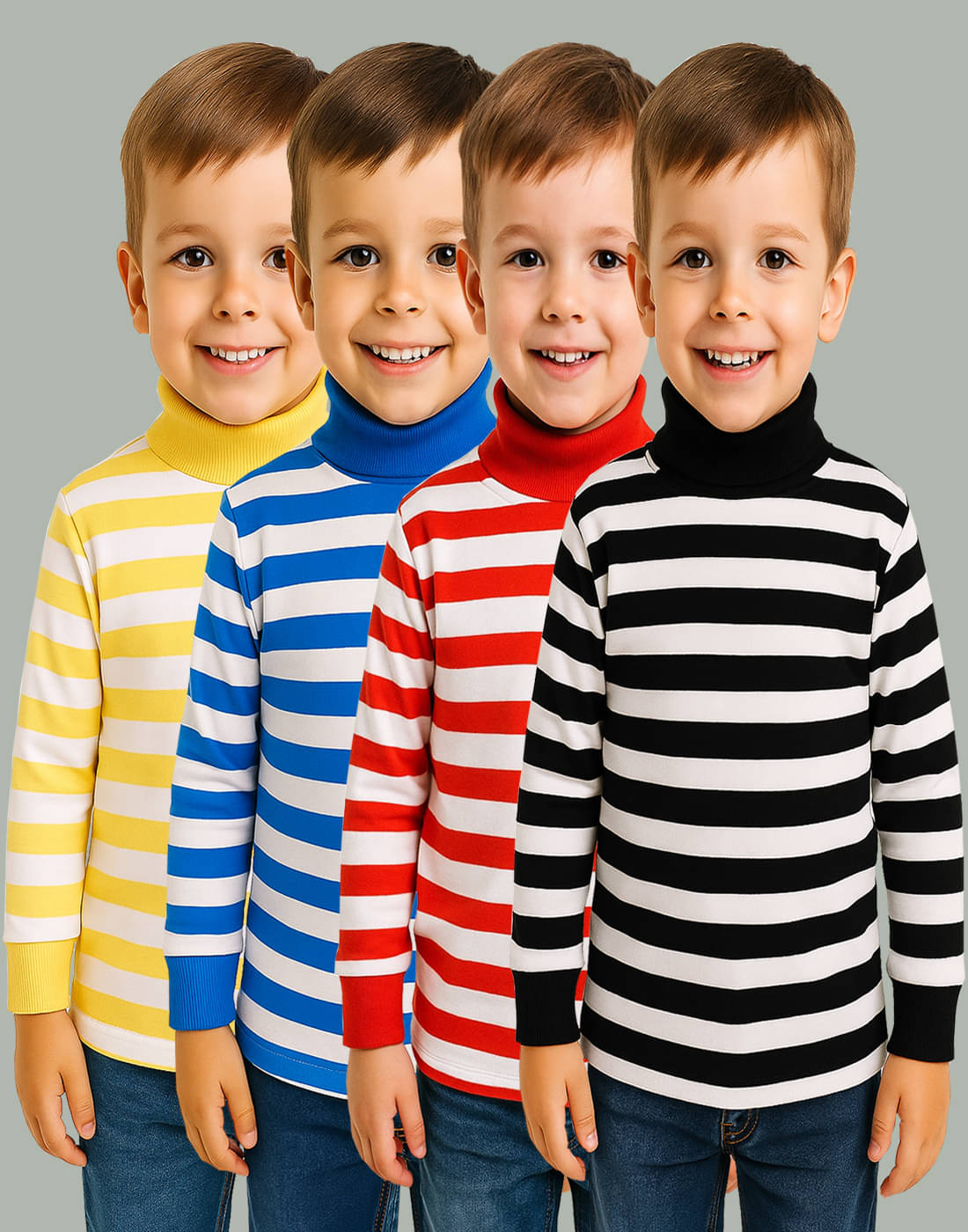     			KidzzCart Pack of 4 Boys Cotton Sweatshirt ( Multicolor )