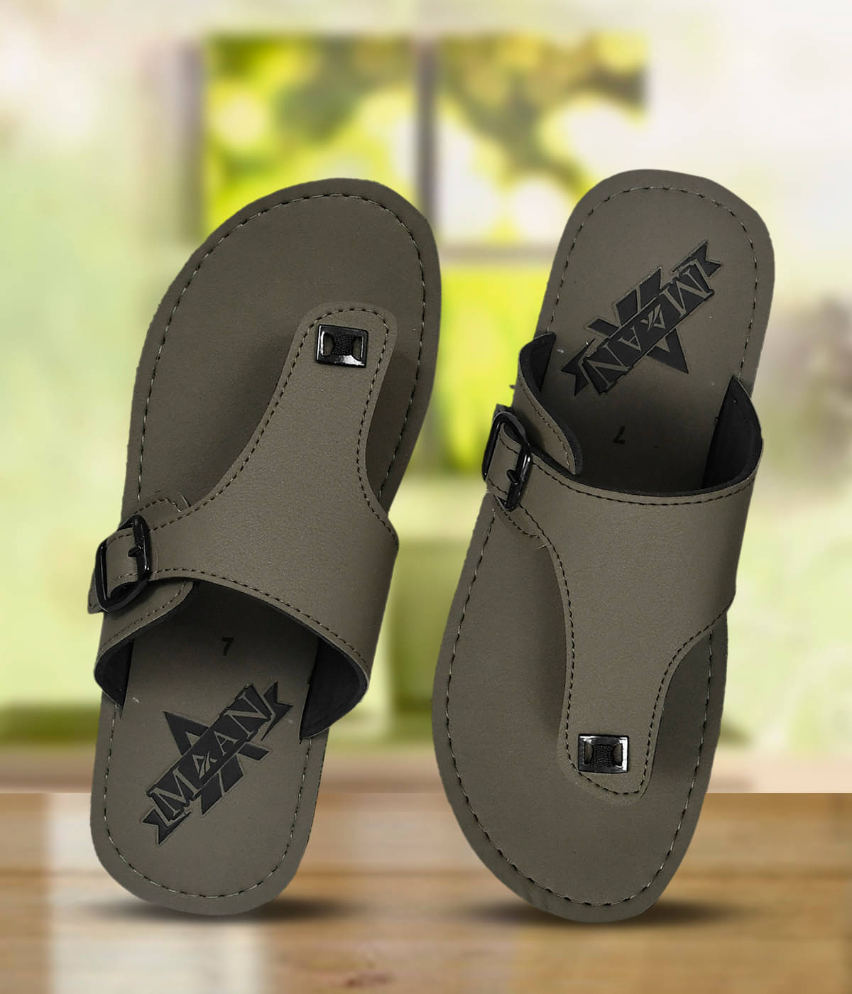     			MAAN Green Men's Thong Flip Flop